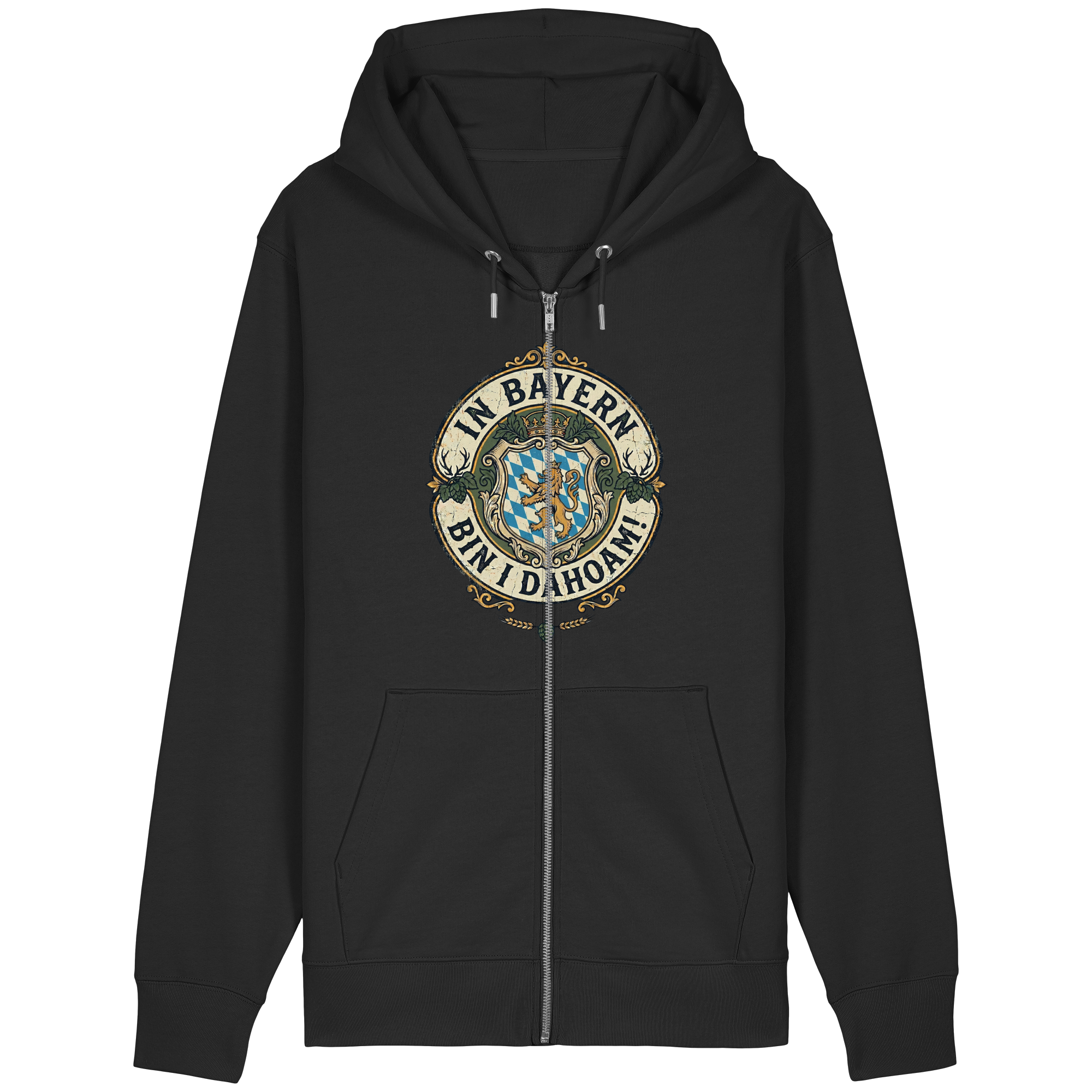 IN BAYERN BIN I DAHOAM! - Organic Relaxed Zipper - BayrischerHumor