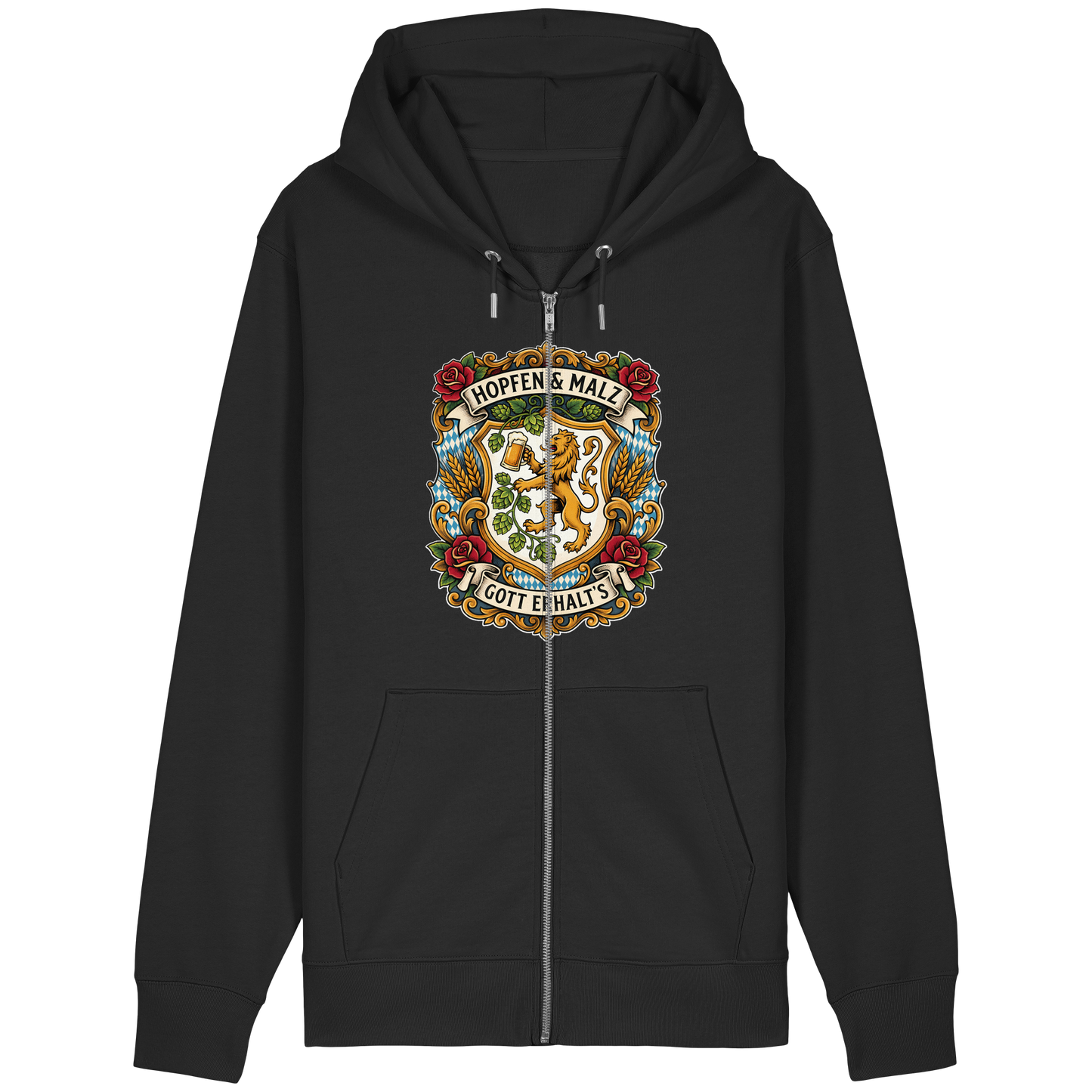 HOPFEN & MALZ - GOTT ERHALT`S - Organic Relaxed Zipper - BayrischerHumor