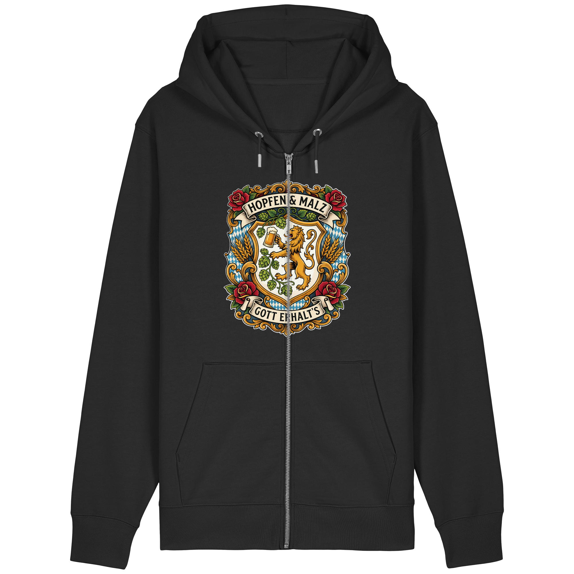 HOPFEN & MALZ - GOTT ERHALT`S - Organic Relaxed Zipper - BayrischerHumor