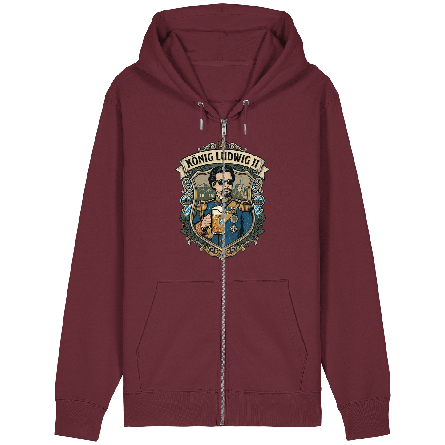 KÖNIG LUDWIG II - Organic Relaxed Zipper - BayrischerHumor