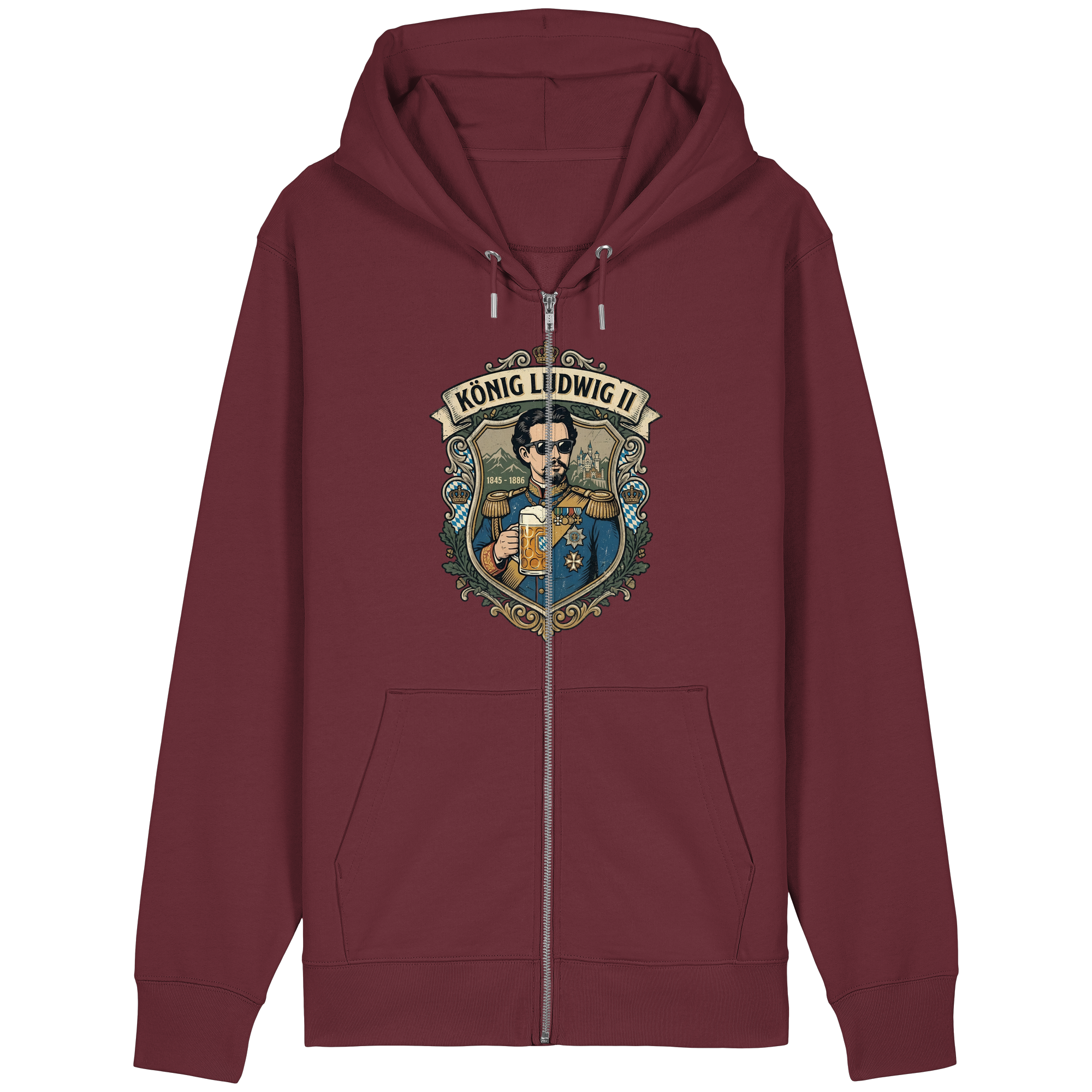 KÖNIG LUDWIG II - Organic Relaxed Zipper - BayrischerHumor