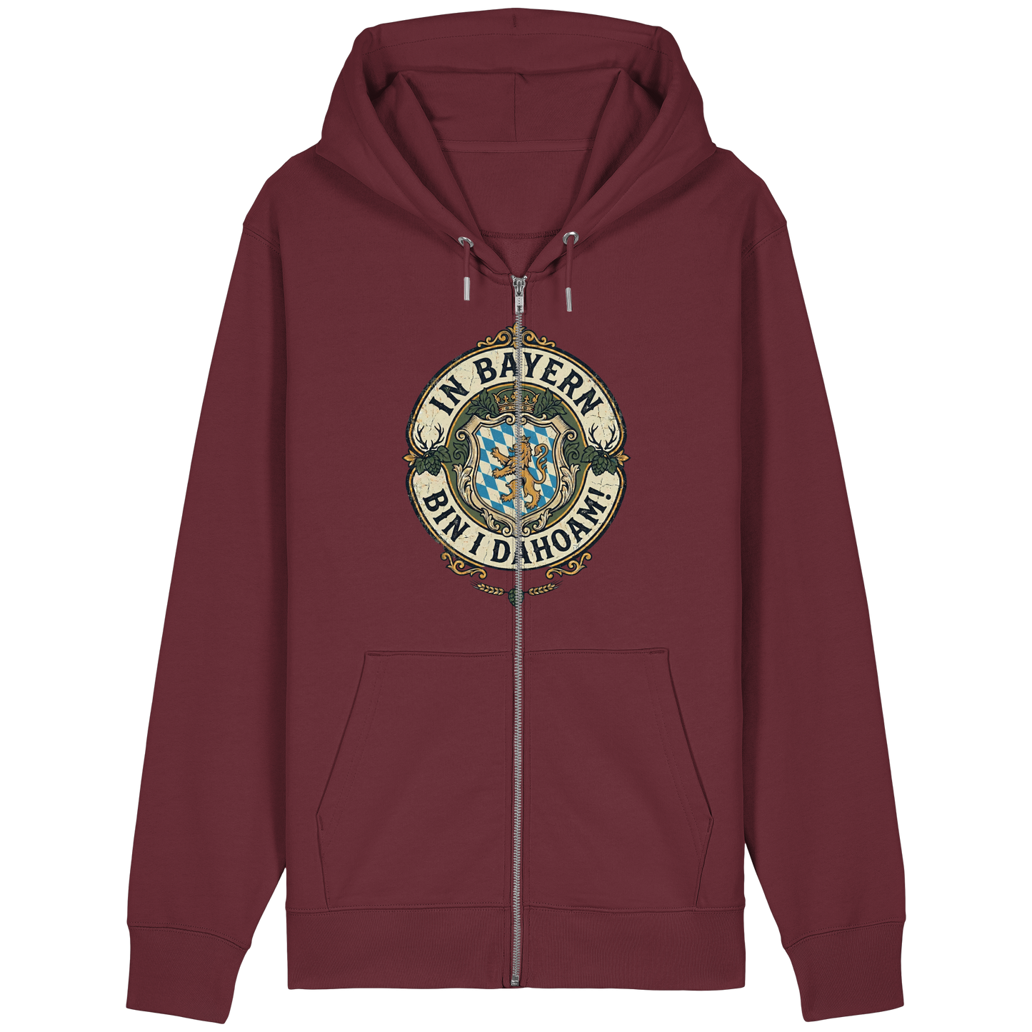 IN BAYERN BIN I DAHOAM! - Organic Relaxed Zipper - BayrischerHumor