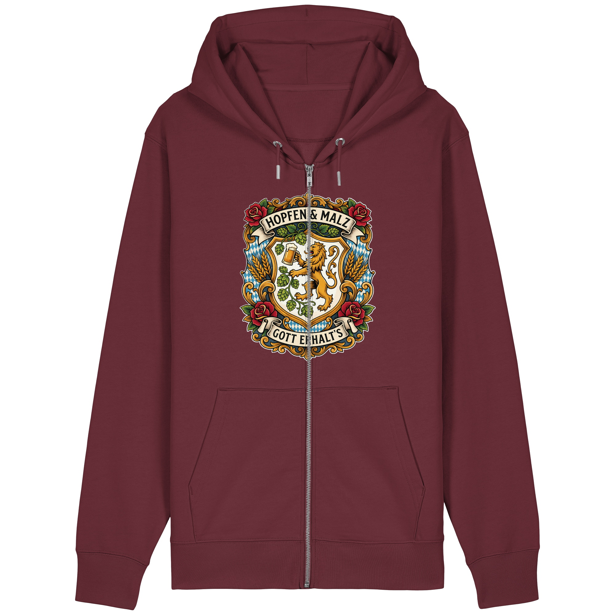 HOPFEN & MALZ - GOTT ERHALT`S - Organic Relaxed Zipper - BayrischerHumor