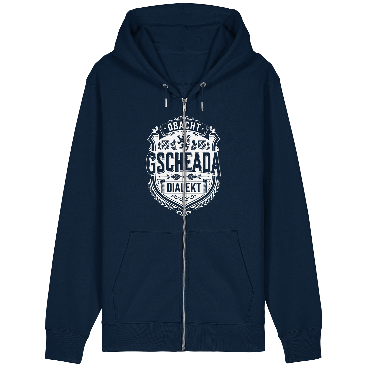OBACHT GSCHEADA DIALEKT - Organic Relaxed Zipper - BayrischerHumor