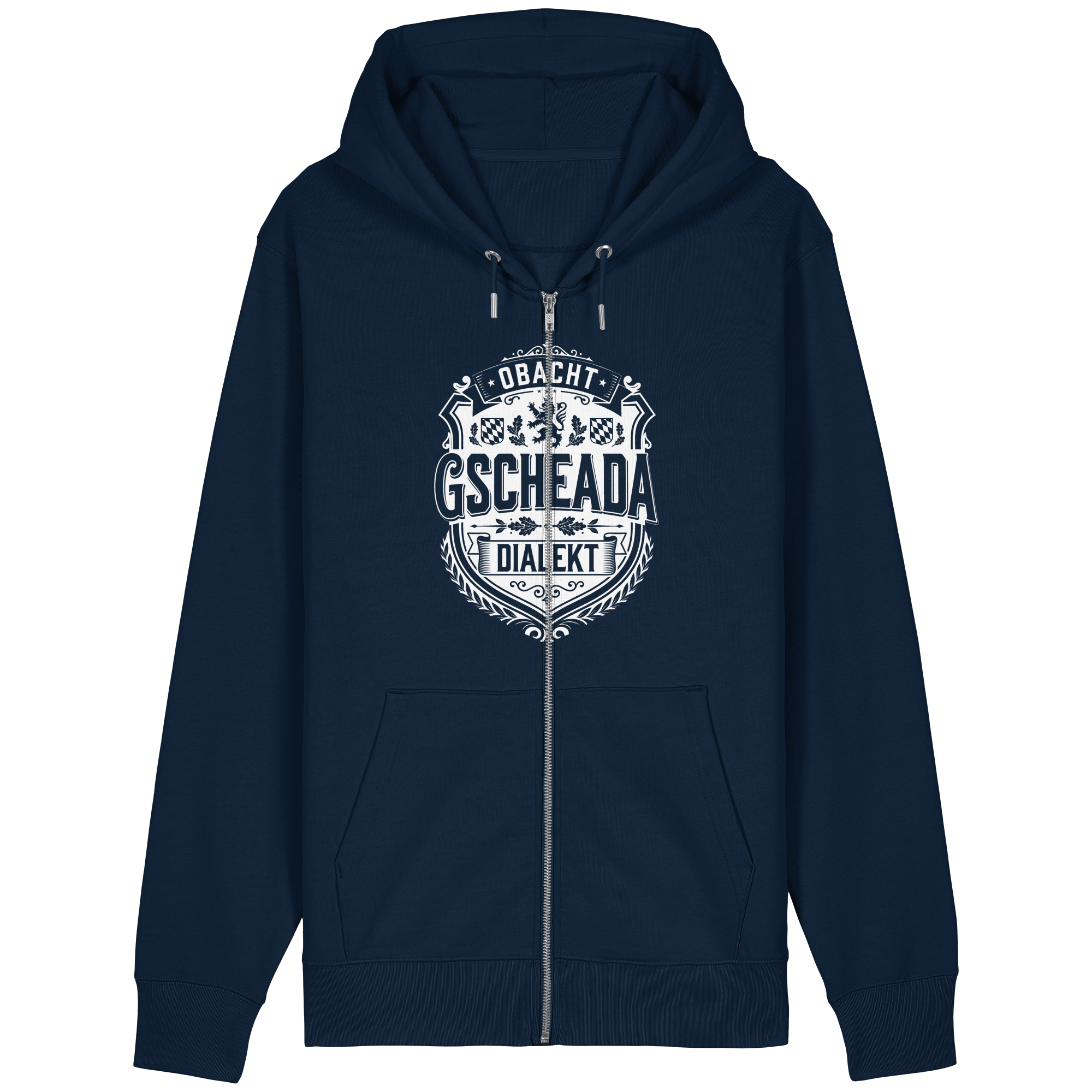 OBACHT GSCHEADA DIALEKT - Organic Relaxed Zipper - BayrischerHumor