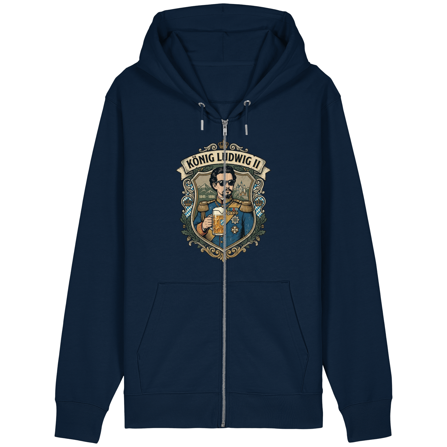 KÖNIG LUDWIG II - Organic Relaxed Zipper - BayrischerHumor