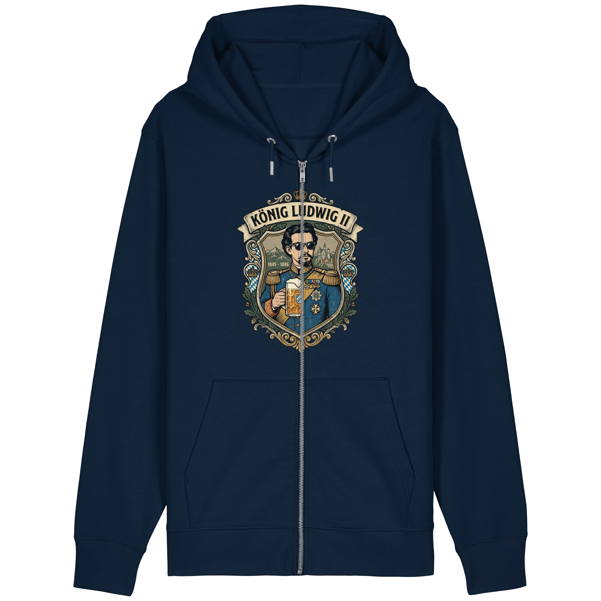 KÖNIG LUDWIG II - Organic Relaxed Zipper - BayrischerHumor