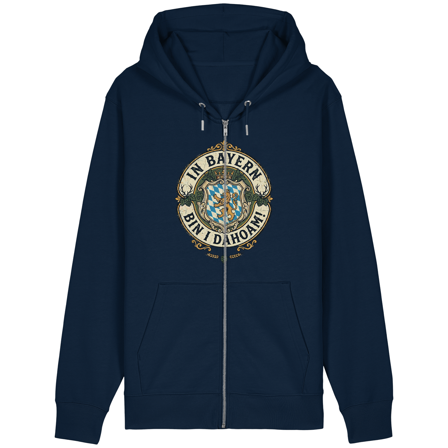 IN BAYERN BIN I DAHOAM! - Organic Relaxed Zipper - BayrischerHumor