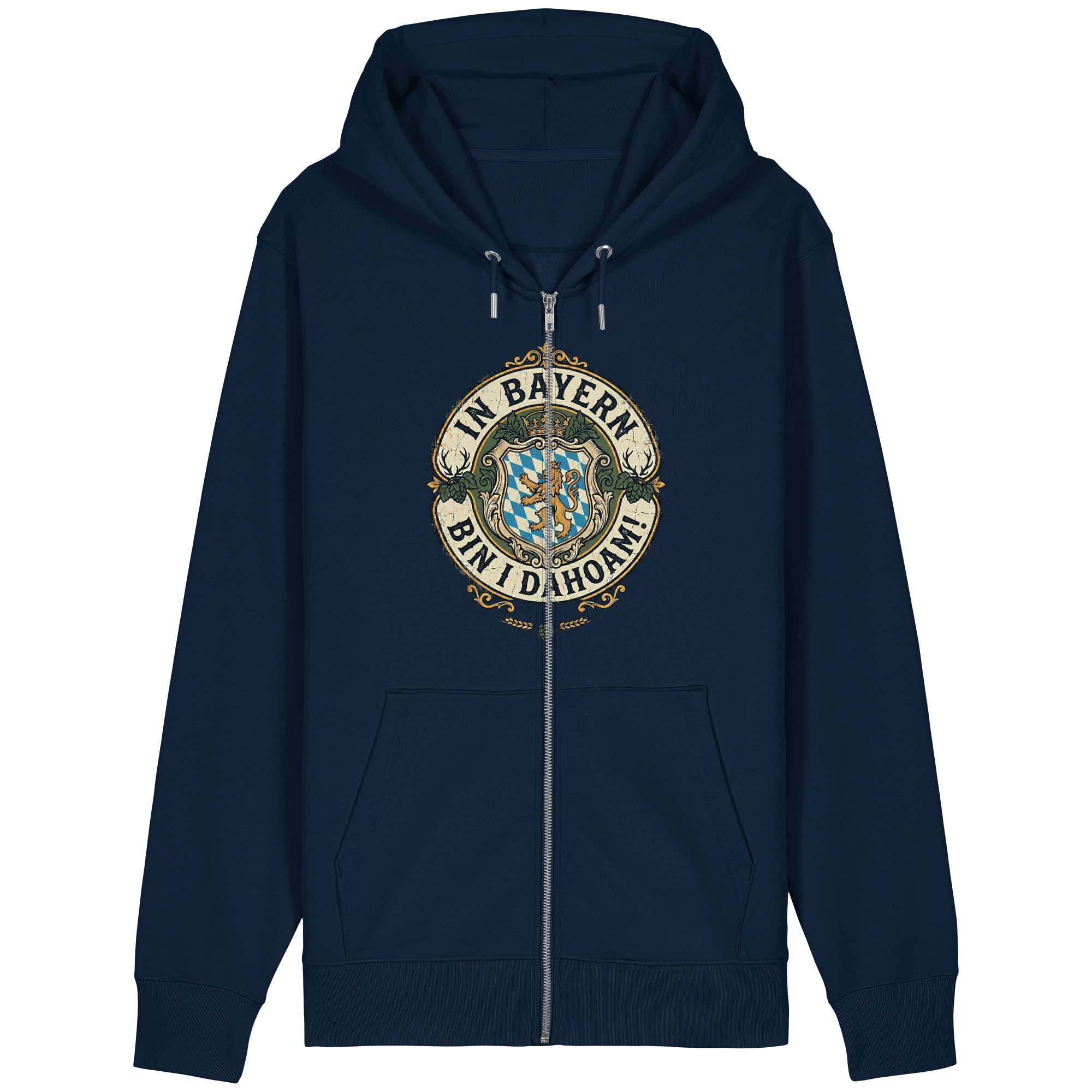 IN BAYERN BIN I DAHOAM! - Organic Relaxed Zipper - BayrischerHumor