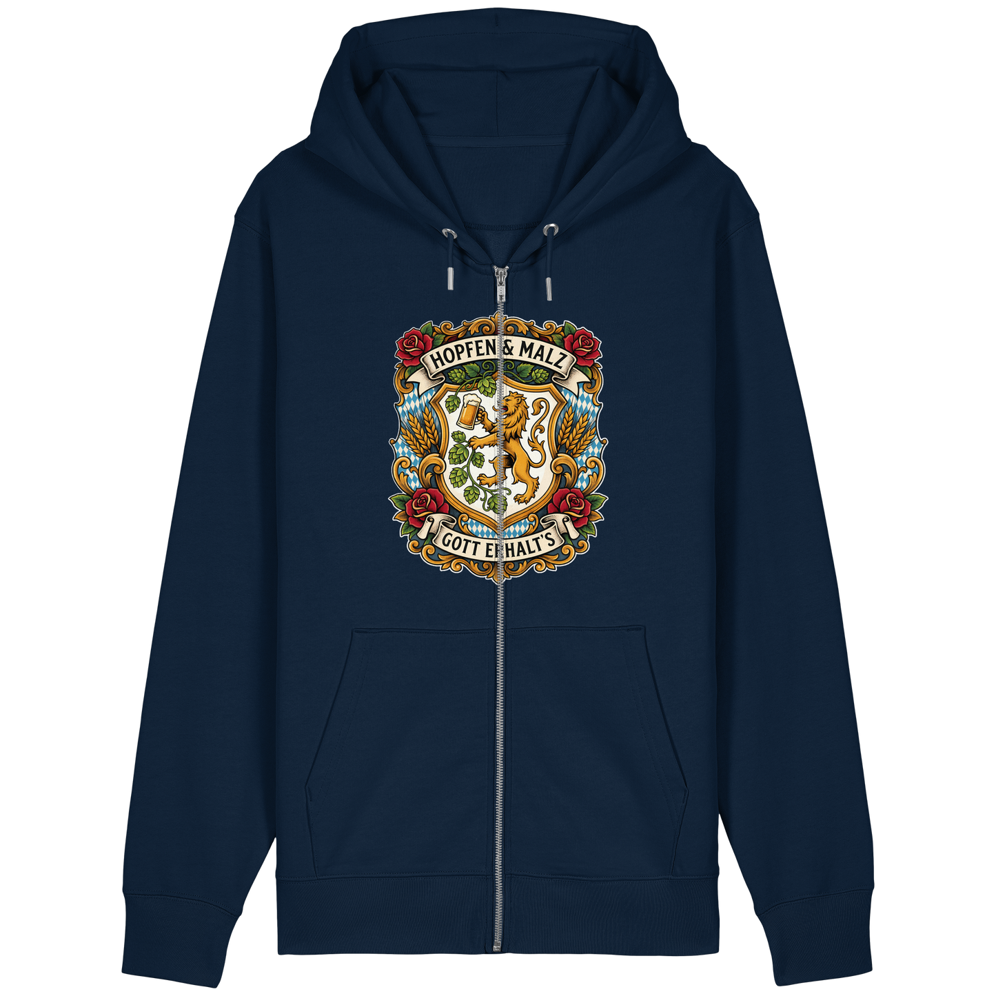 HOPFEN & MALZ - GOTT ERHALT`S - Organic Relaxed Zipper - BayrischerHumor