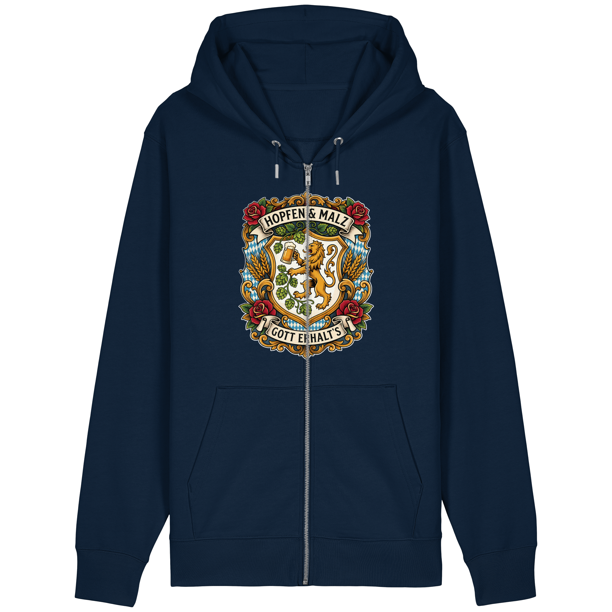 HOPFEN & MALZ - GOTT ERHALT`S - Organic Relaxed Zipper - BayrischerHumor