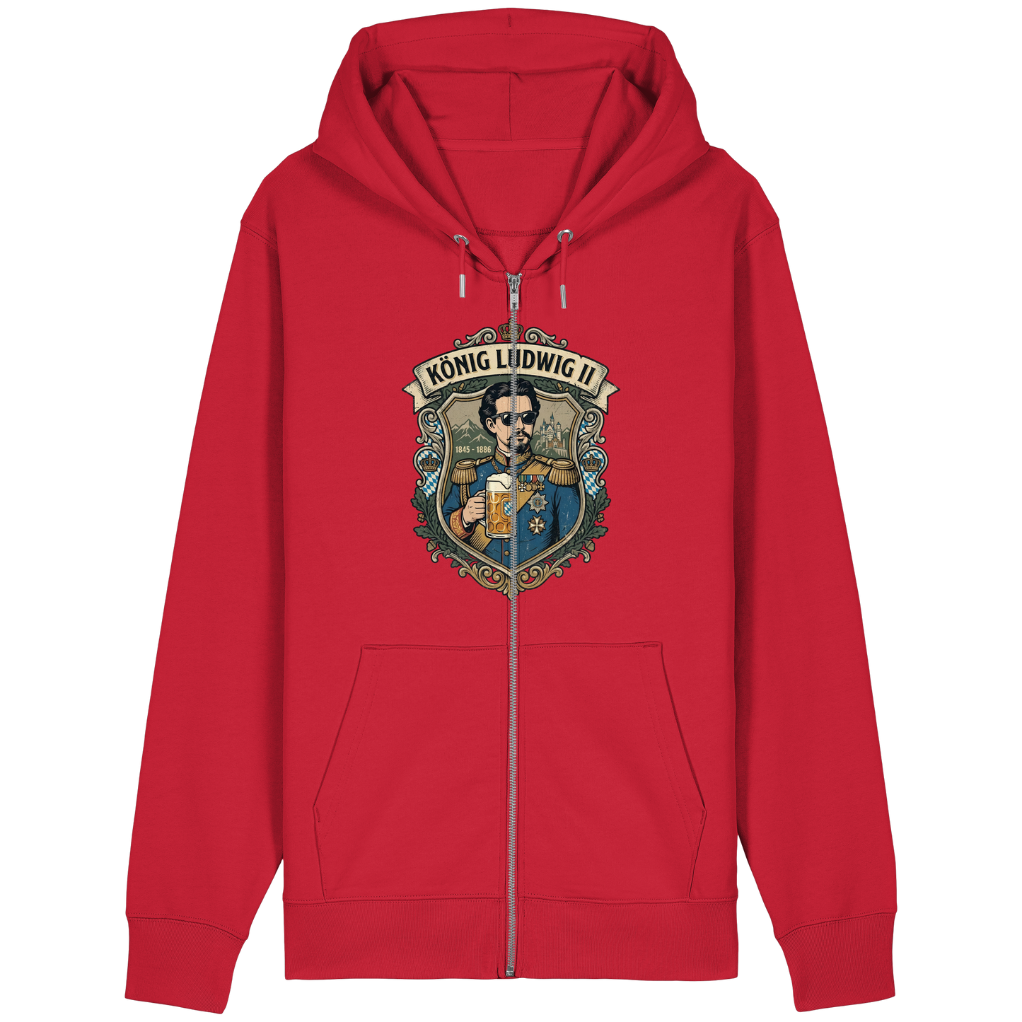 KÖNIG LUDWIG II - Organic Relaxed Zipper - BayrischerHumor