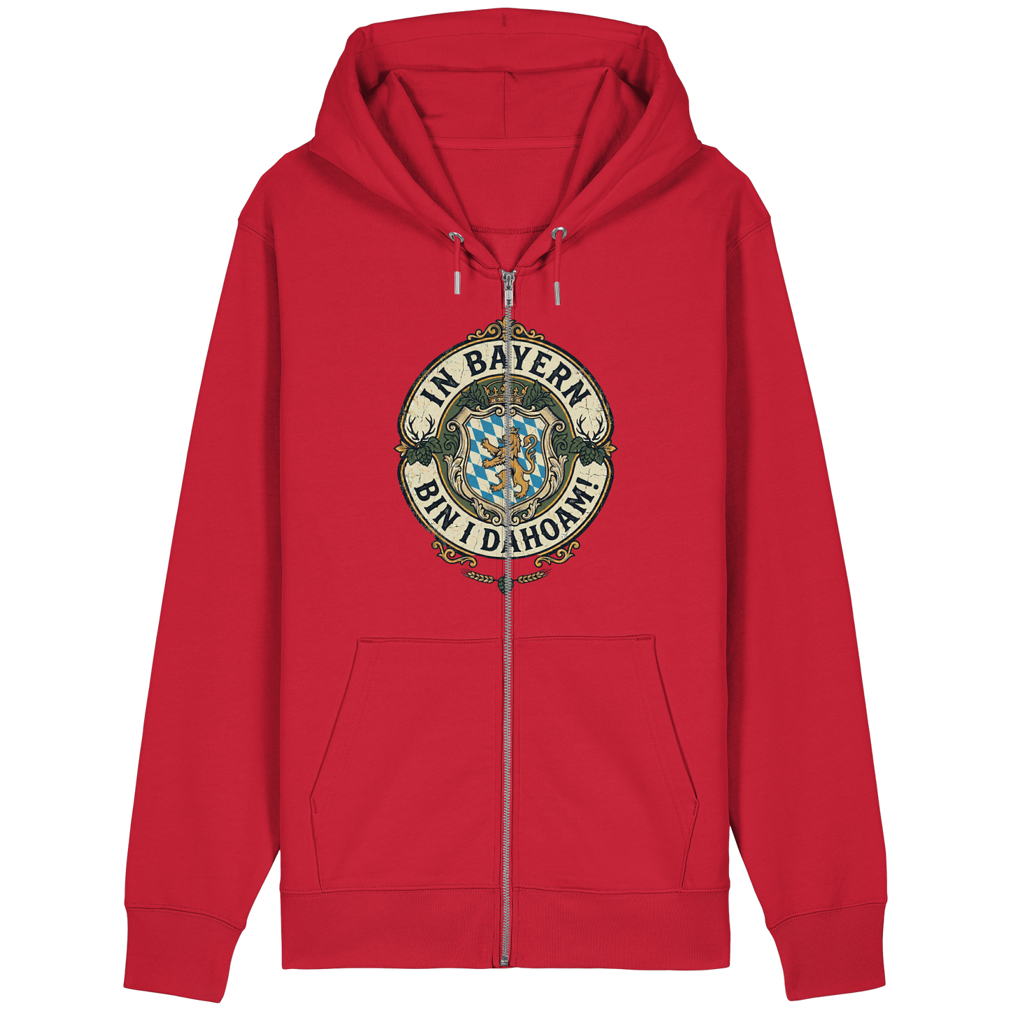 IN BAYERN BIN I DAHOAM! - Organic Relaxed Zipper - BayrischerHumor