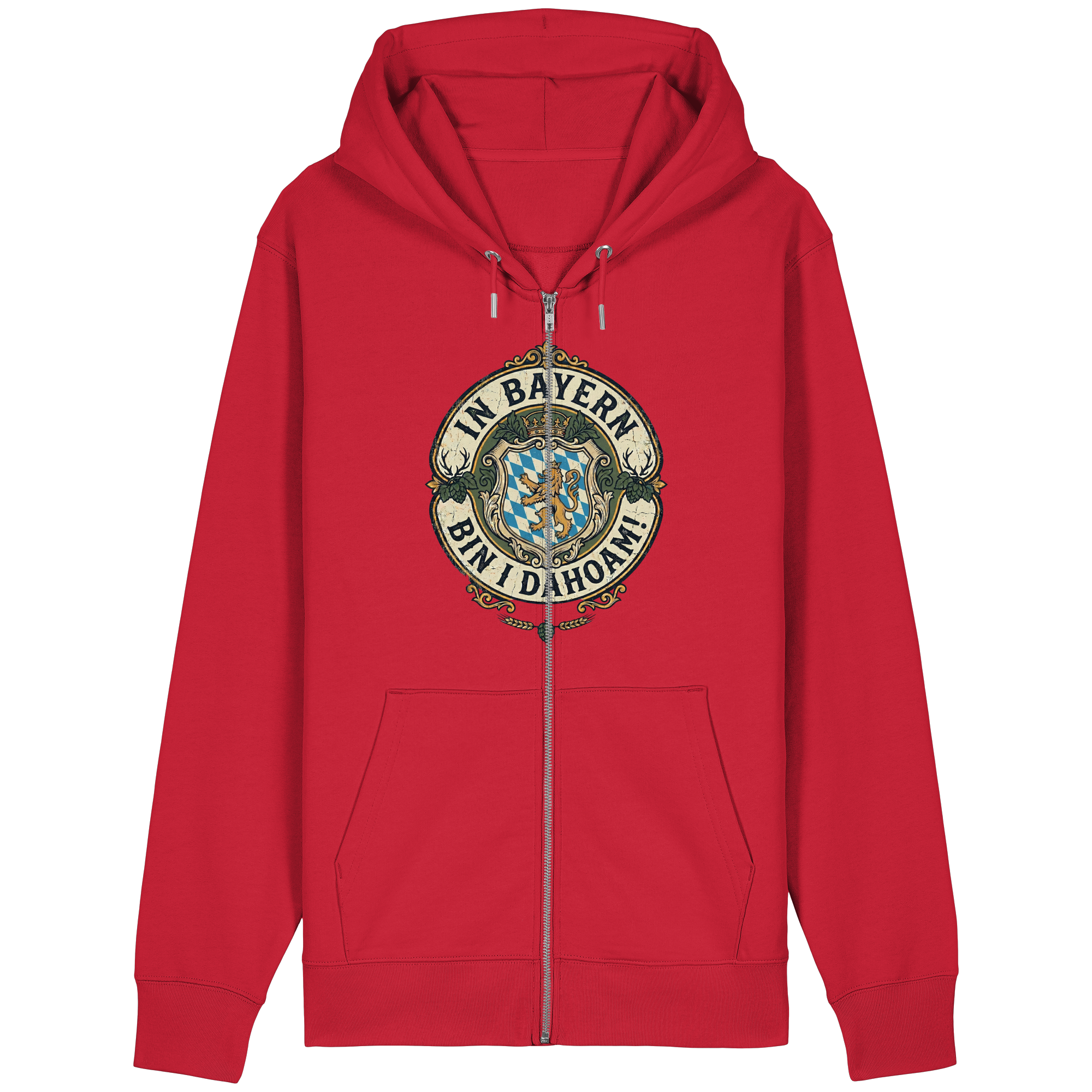 IN BAYERN BIN I DAHOAM! - Organic Relaxed Zipper - BayrischerHumor