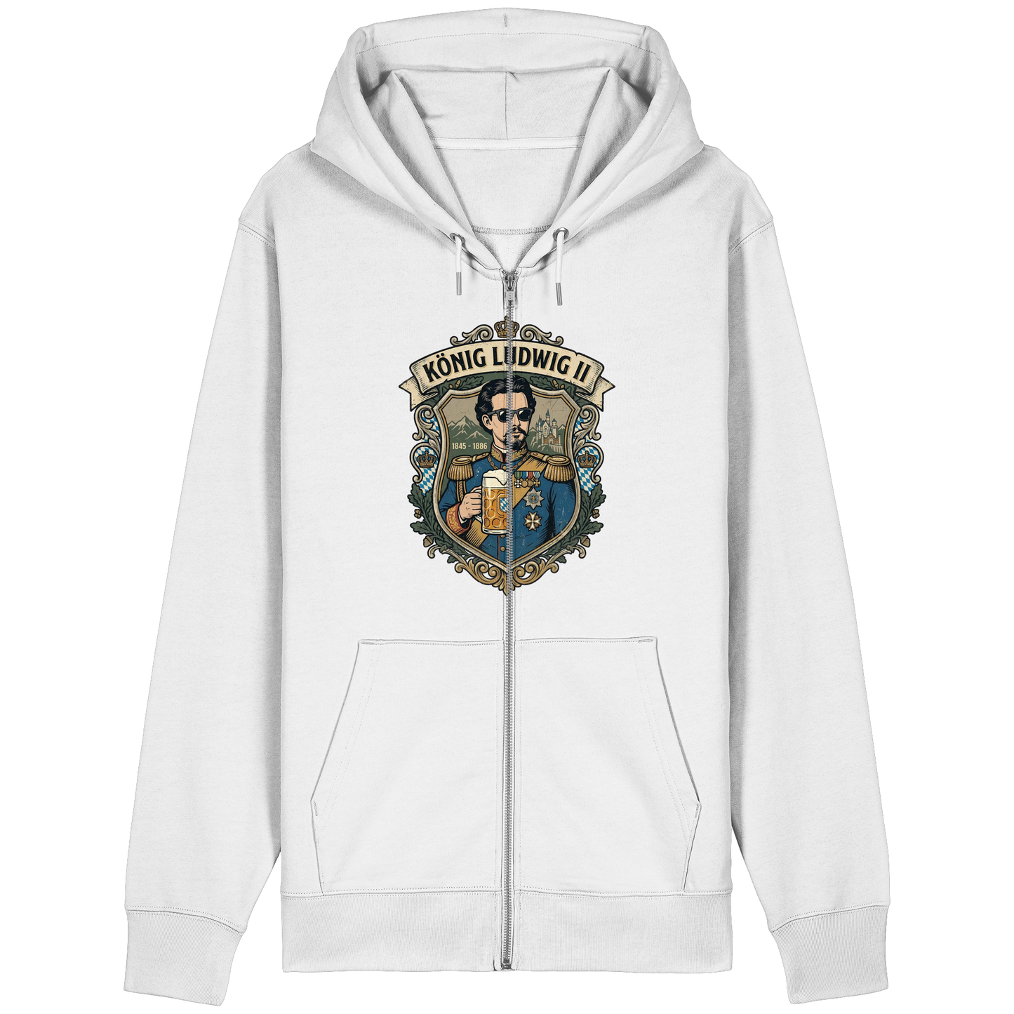 KÖNIG LUDWIG II - Organic Relaxed Zipper - BayrischerHumor