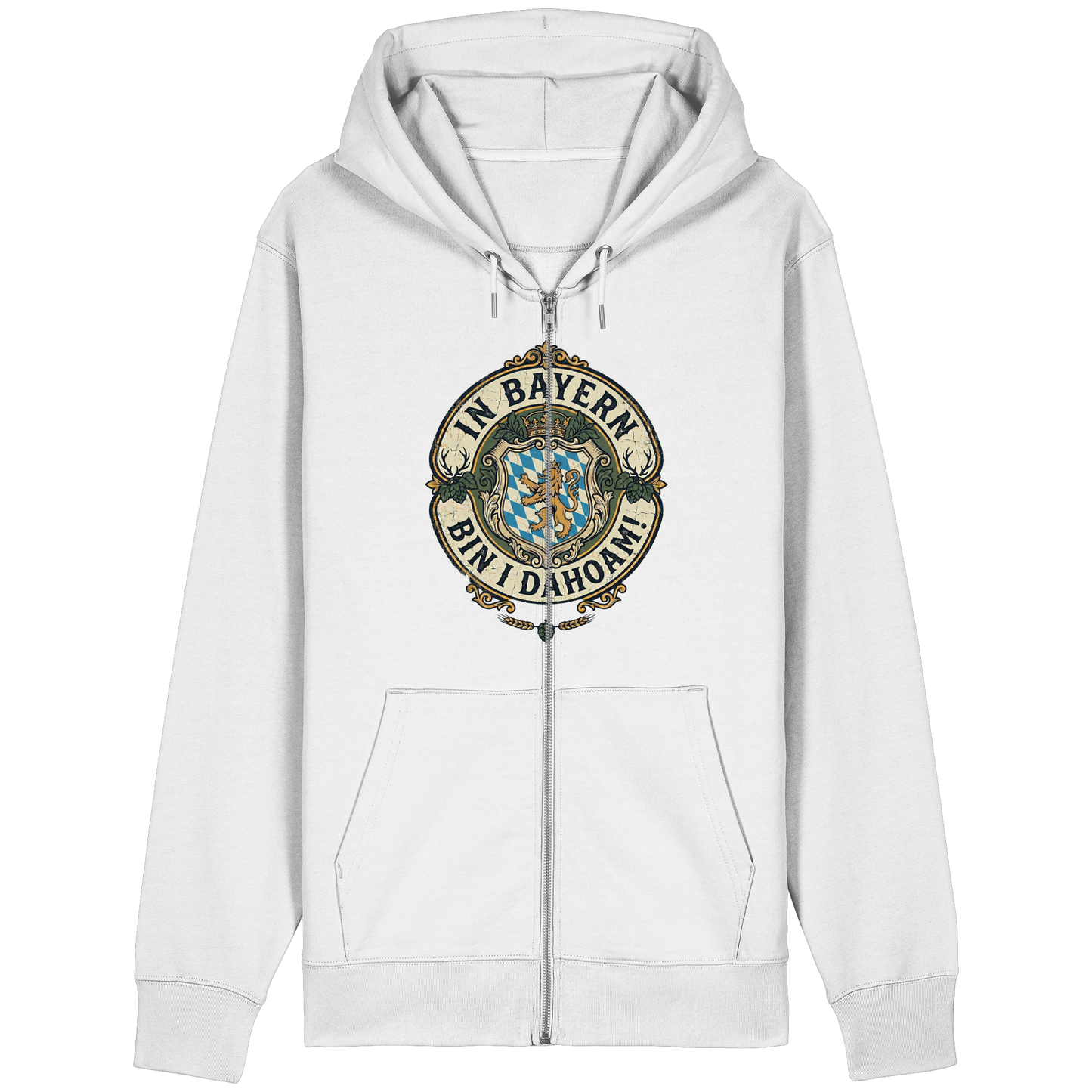 IN BAYERN BIN I DAHOAM! - Organic Relaxed Zipper - BayrischerHumor