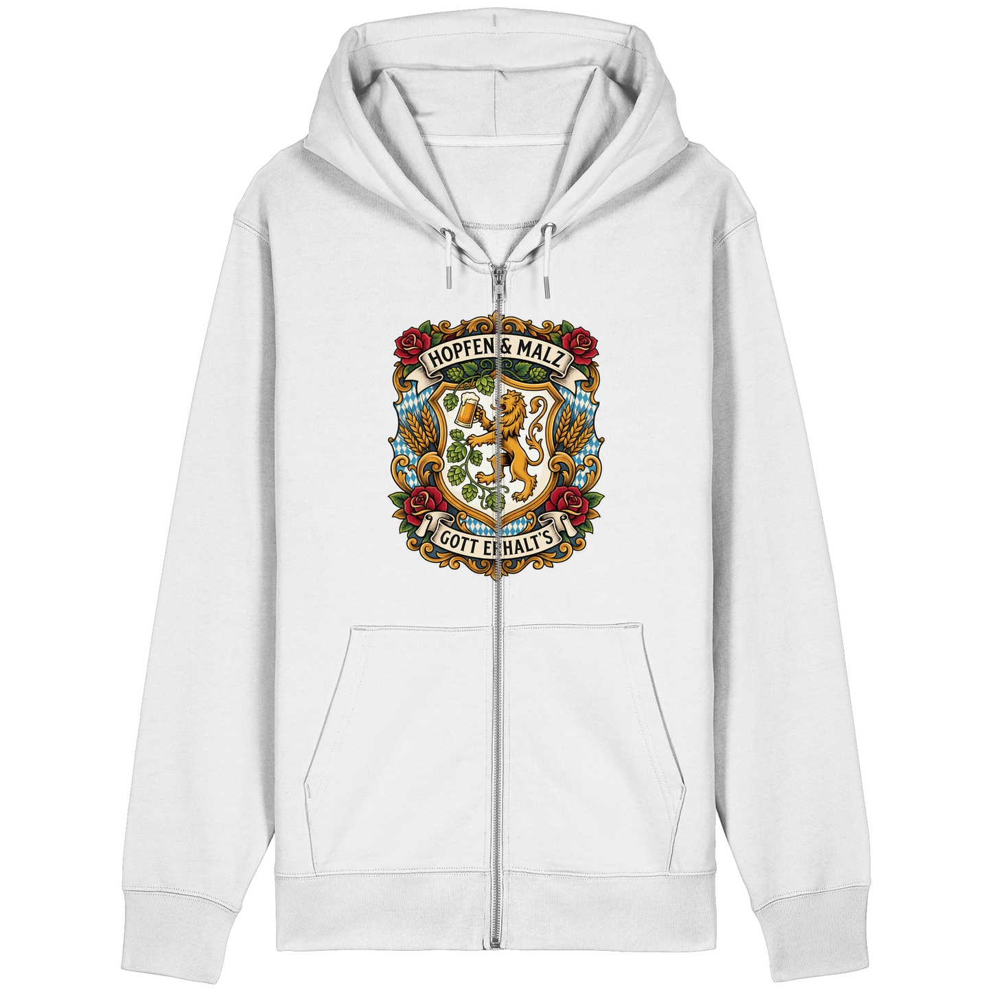 HOPFEN & MALZ - GOTT ERHALT`S - Organic Relaxed Zipper - BayrischerHumor