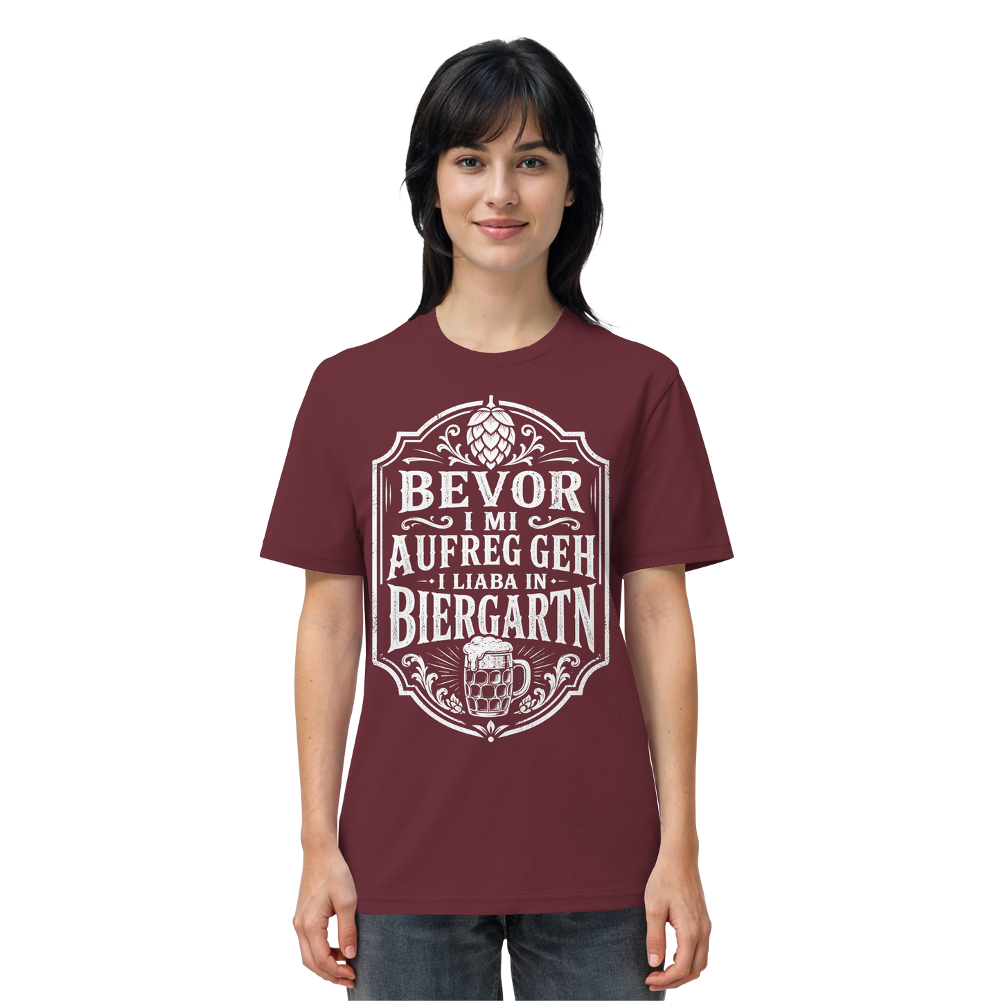 BEVOR I MI AUFREG, GEH I LIABA IN BIERGARTN - Organic Shirt