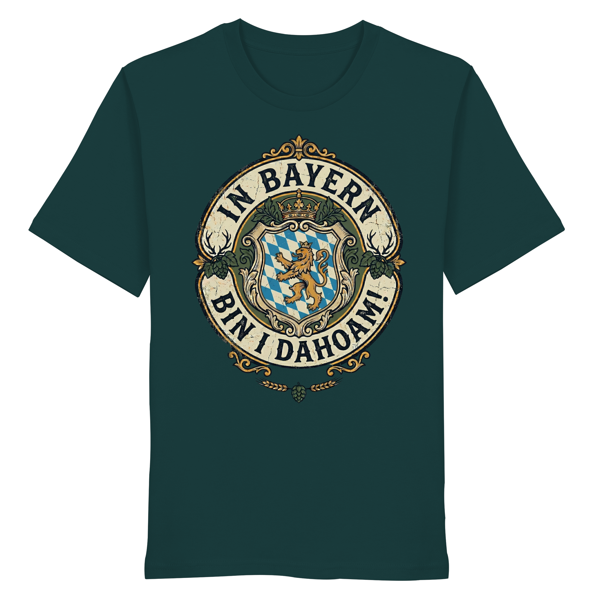 IN BAYERN BIN I DAHOAM! - Organic Shirt - BayrischerHumor