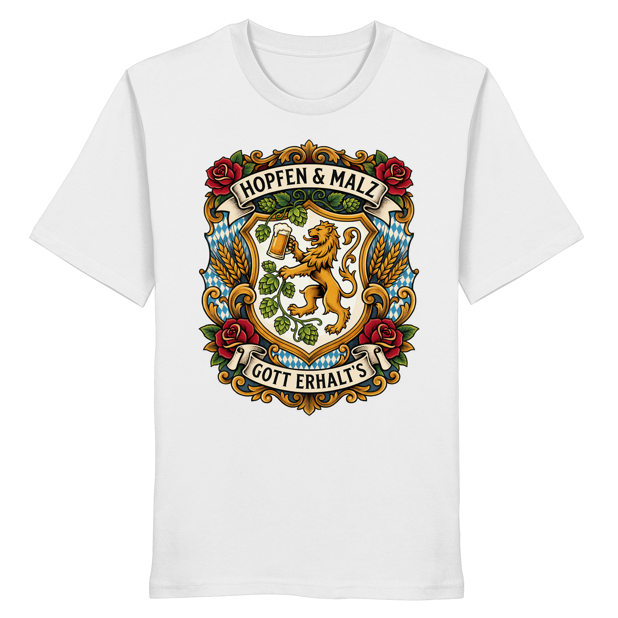 HOPFEN & MALZ - GOTT ERHALT`S - Organic Shirt - BayrischerHumor
