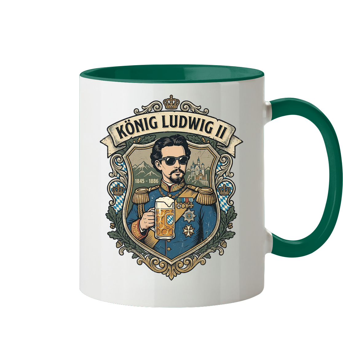 KÖNIG LUDWIG II - Tasse zweifarbig - BayrischerHumor