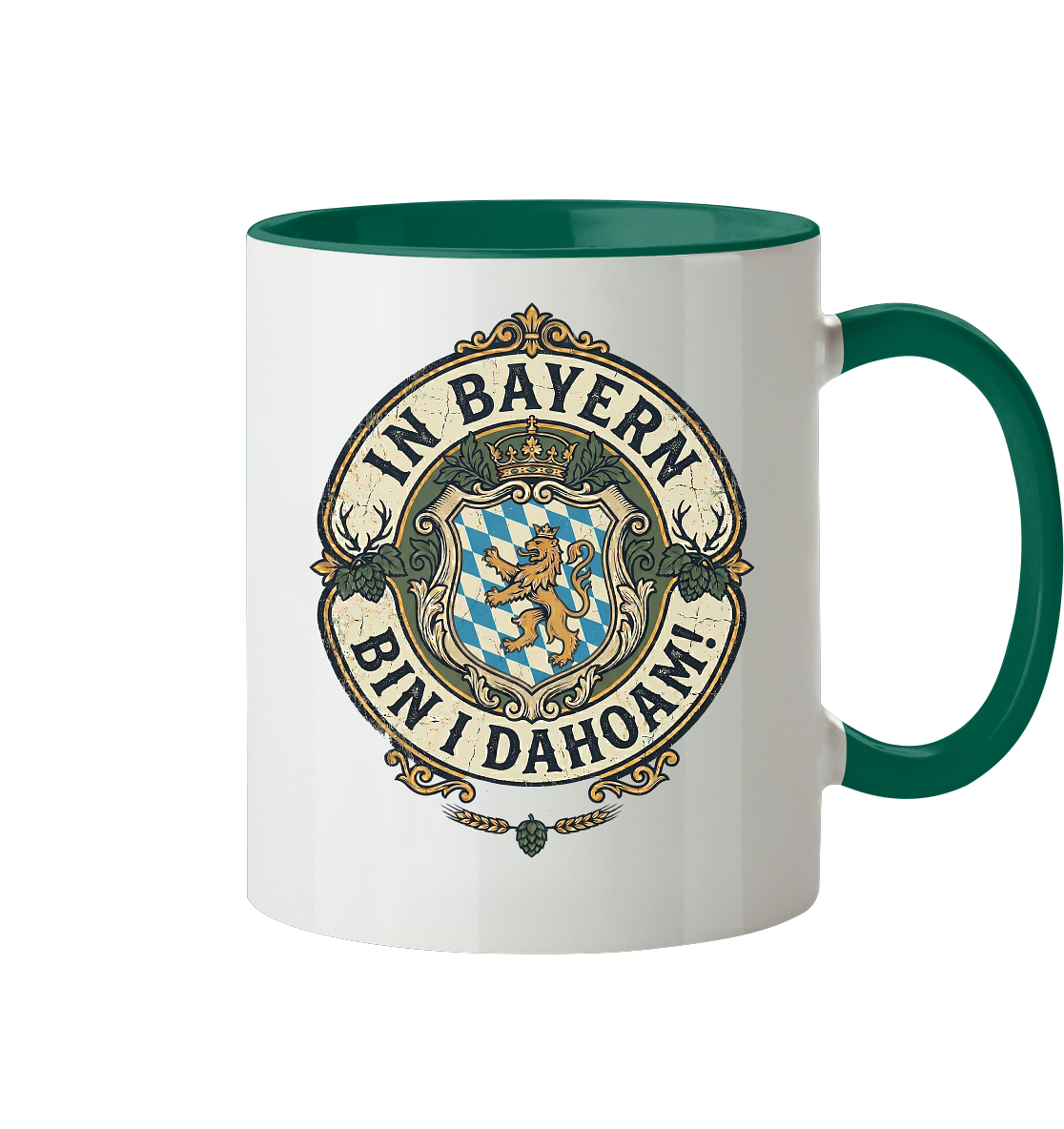 IN BAYERN BIN I DAHOAM! - Tasse zweifarbig - BayrischerHumor