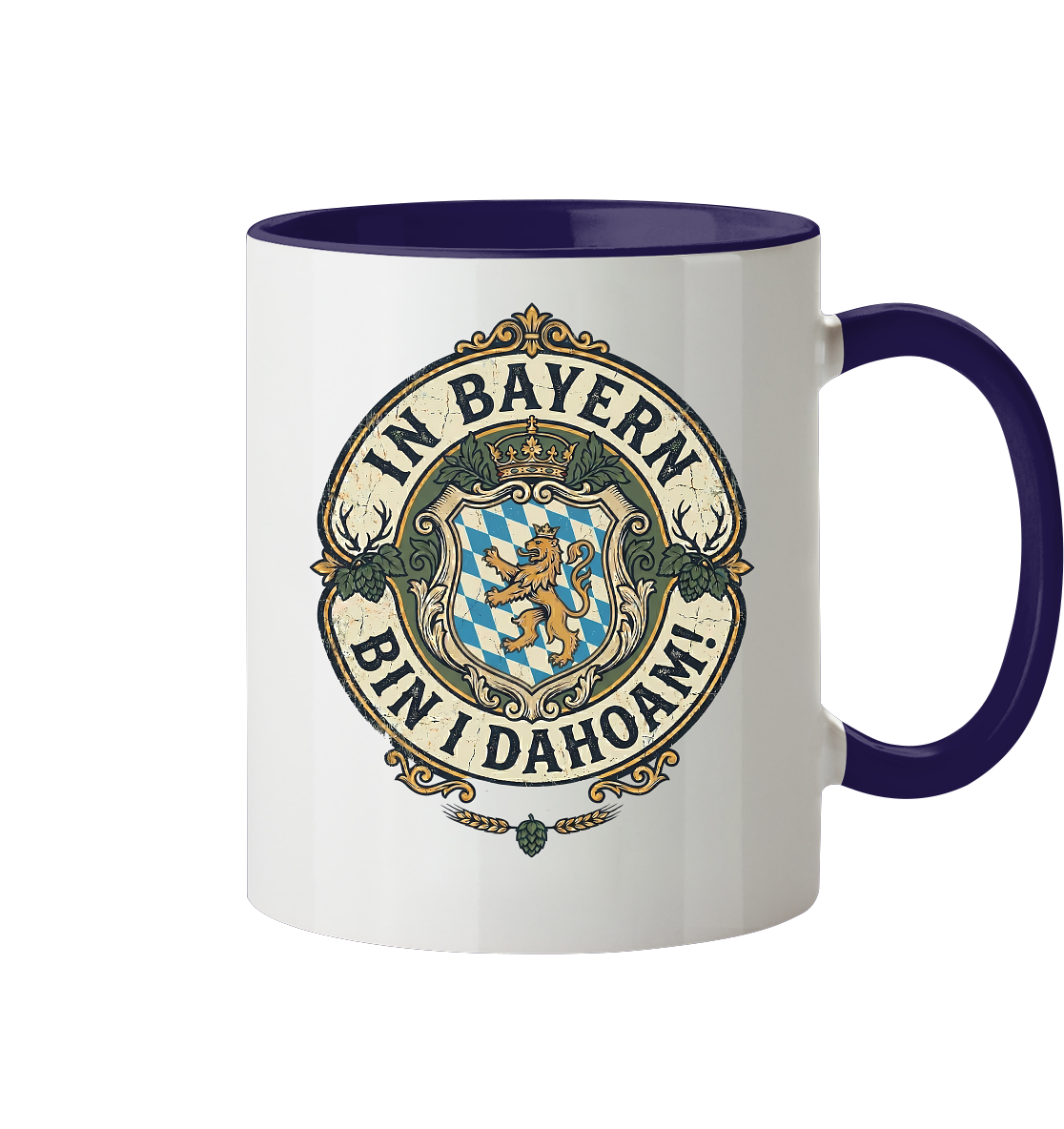 IN BAYERN BIN I DAHOAM! - Tasse zweifarbig - BayrischerHumor