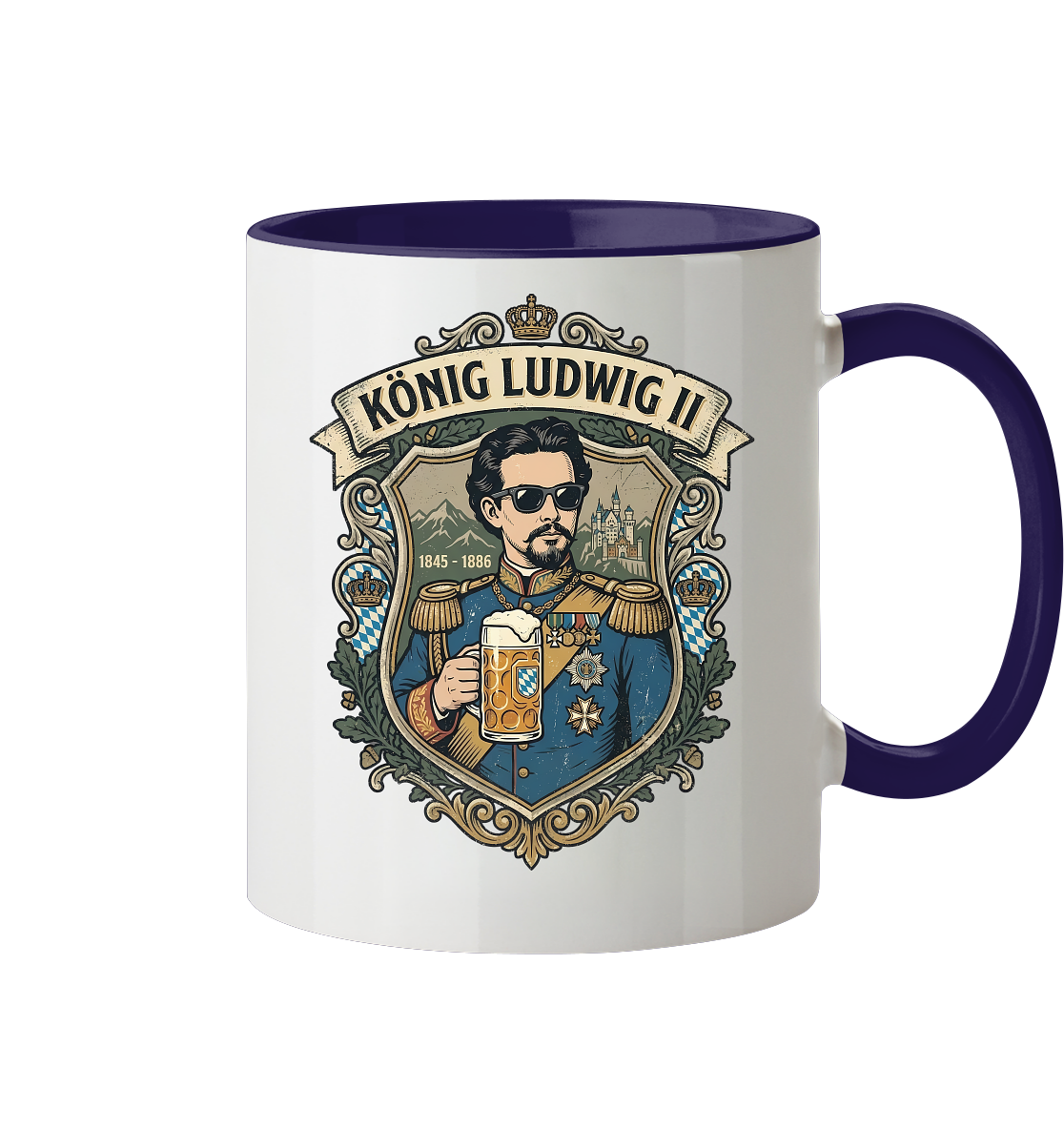 KÖNIG LUDWIG II - Tasse zweifarbig - BayrischerHumor