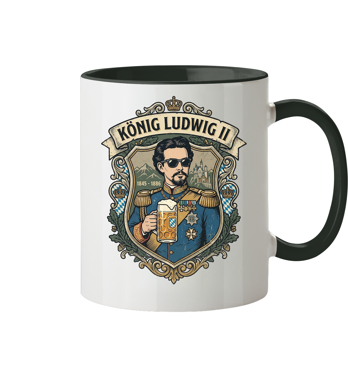 KÖNIG LUDWIG II - Tasse zweifarbig - BayrischerHumor