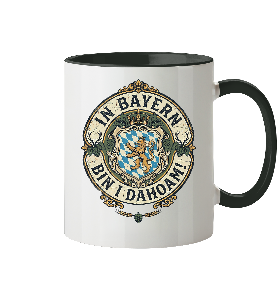 IN BAYERN BIN I DAHOAM! - Tasse zweifarbig - BayrischerHumor