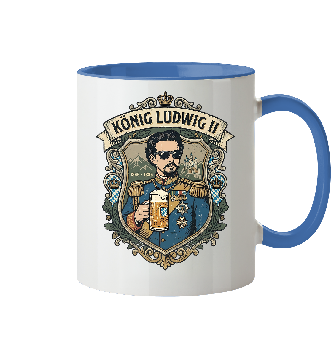 KÖNIG LUDWIG II - Tasse zweifarbig - BayrischerHumor