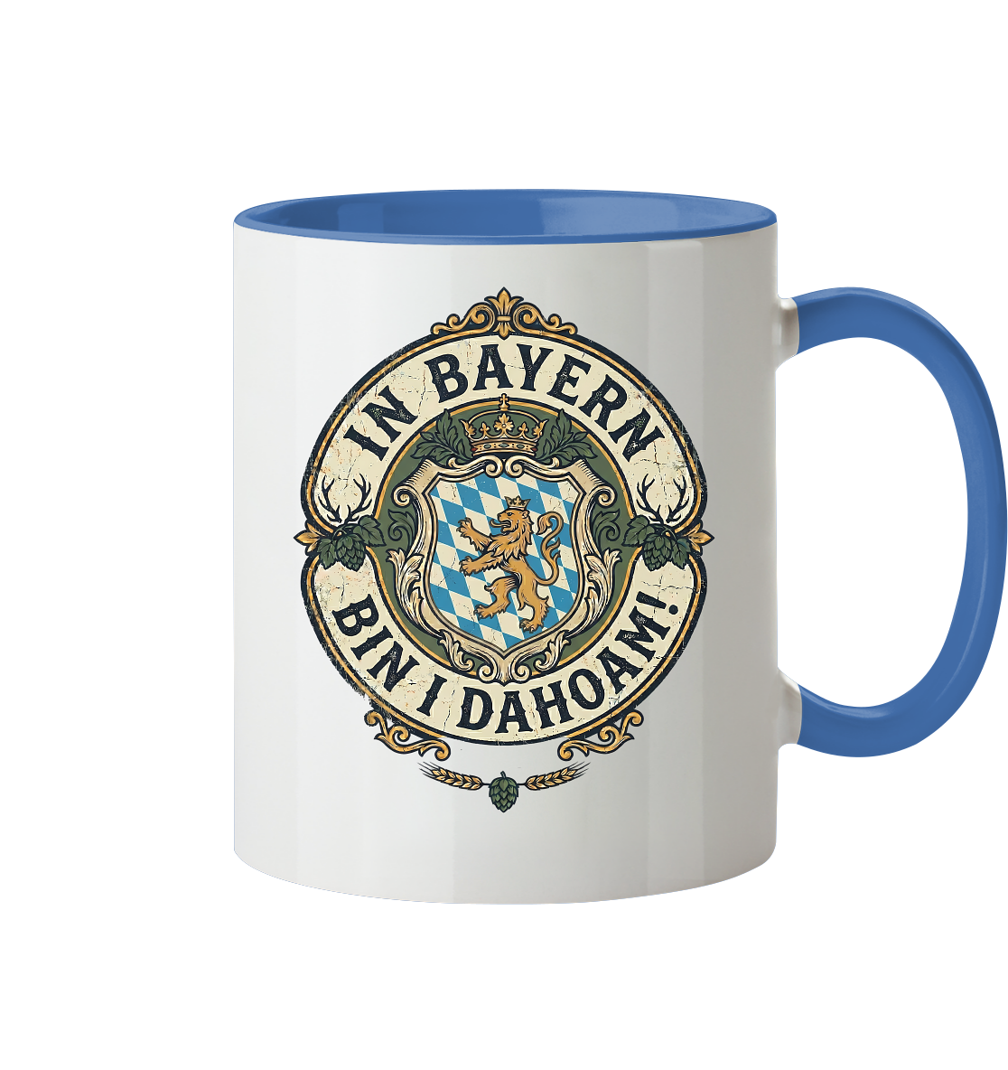 IN BAYERN BIN I DAHOAM! - Tasse zweifarbig - BayrischerHumor