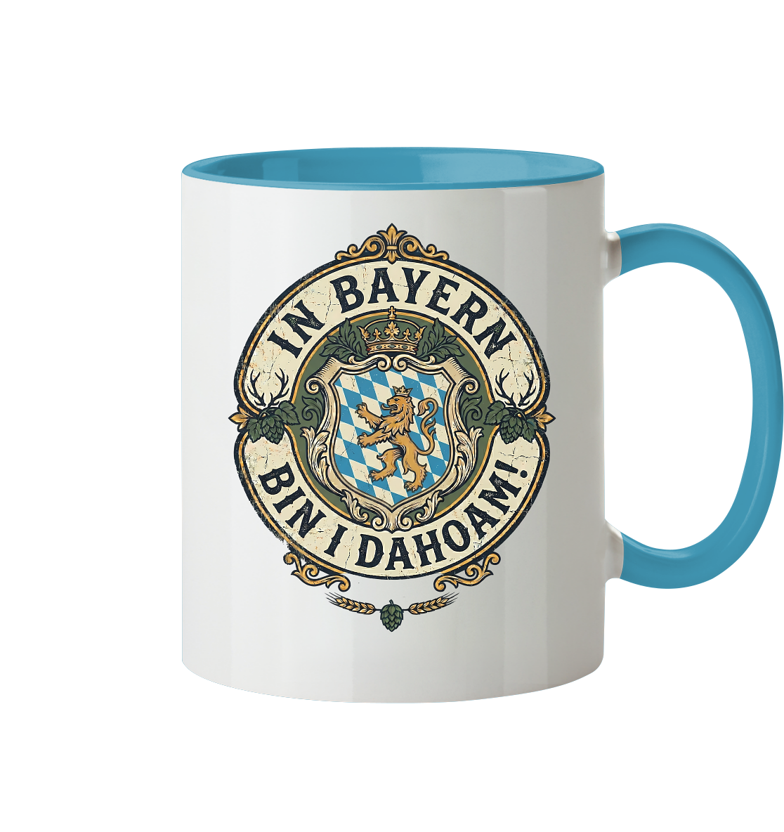 IN BAYERN BIN I DAHOAM! - Tasse zweifarbig - BayrischerHumor