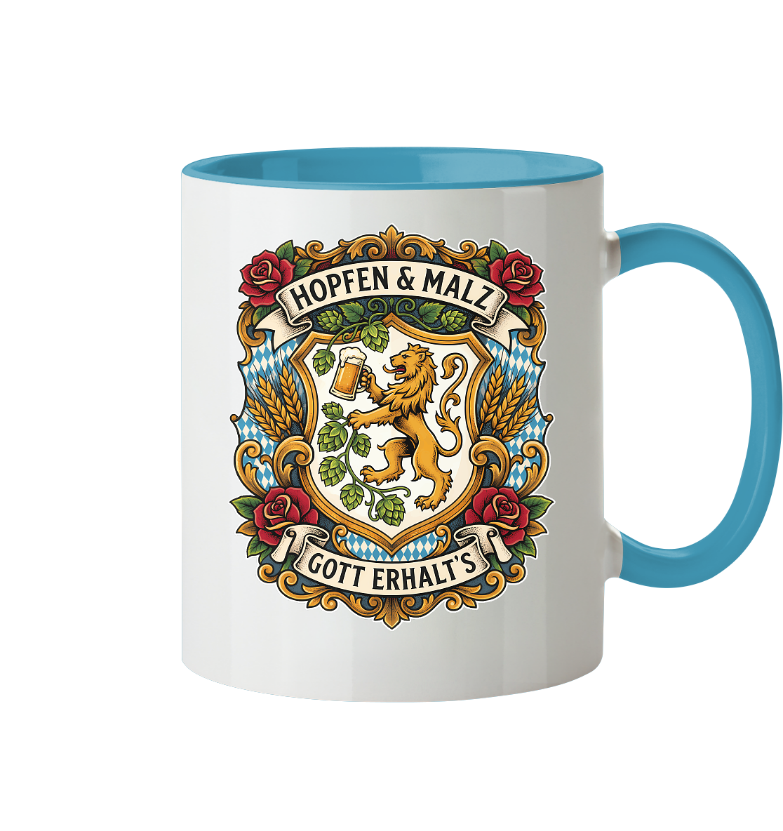 HOPFEN & MALZ - GOTT ERHALT`S - Tasse zweifarbig - BayrischerHumor