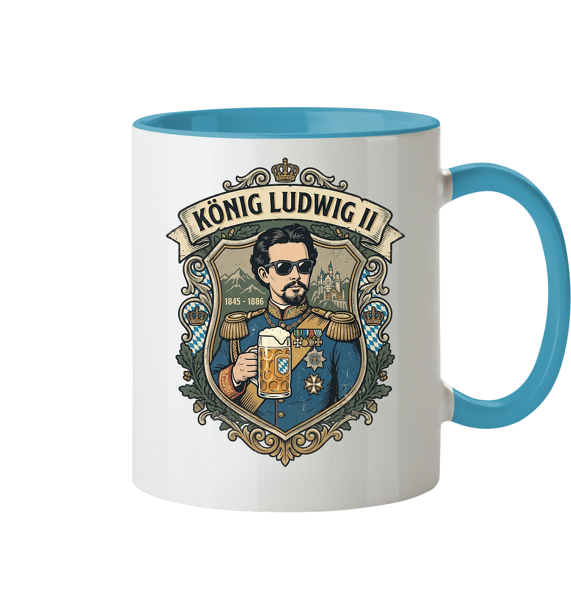 KÖNIG LUDWIG II - Tasse zweifarbig - BayrischerHumor