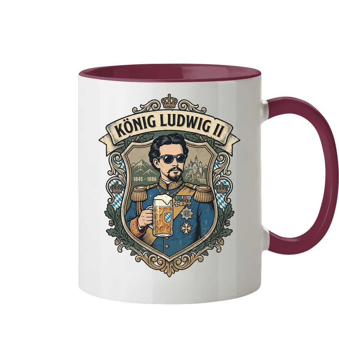 KÖNIG LUDWIG II - Tasse zweifarbig - BayrischerHumor