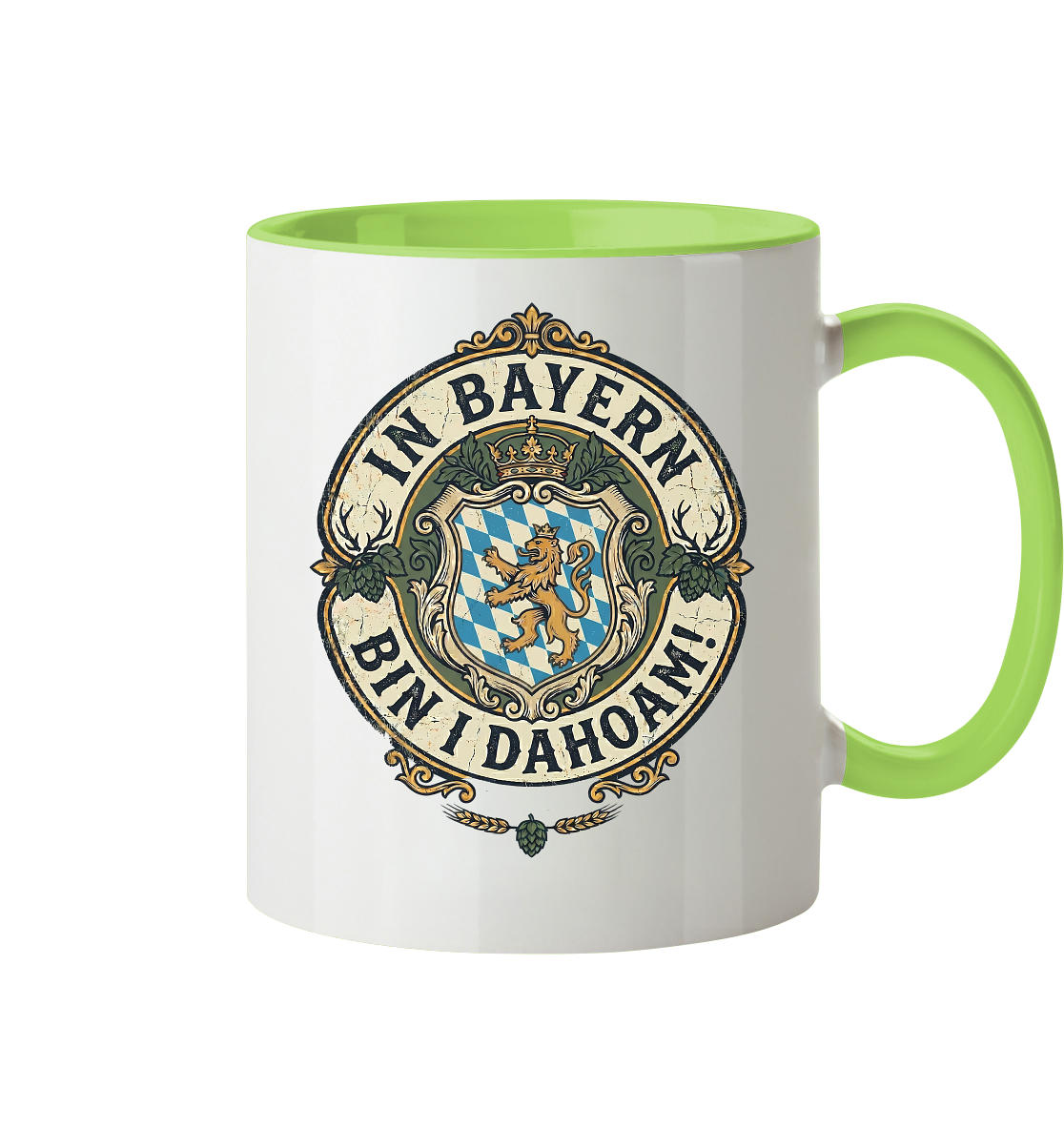 IN BAYERN BIN I DAHOAM! - Tasse zweifarbig - BayrischerHumor