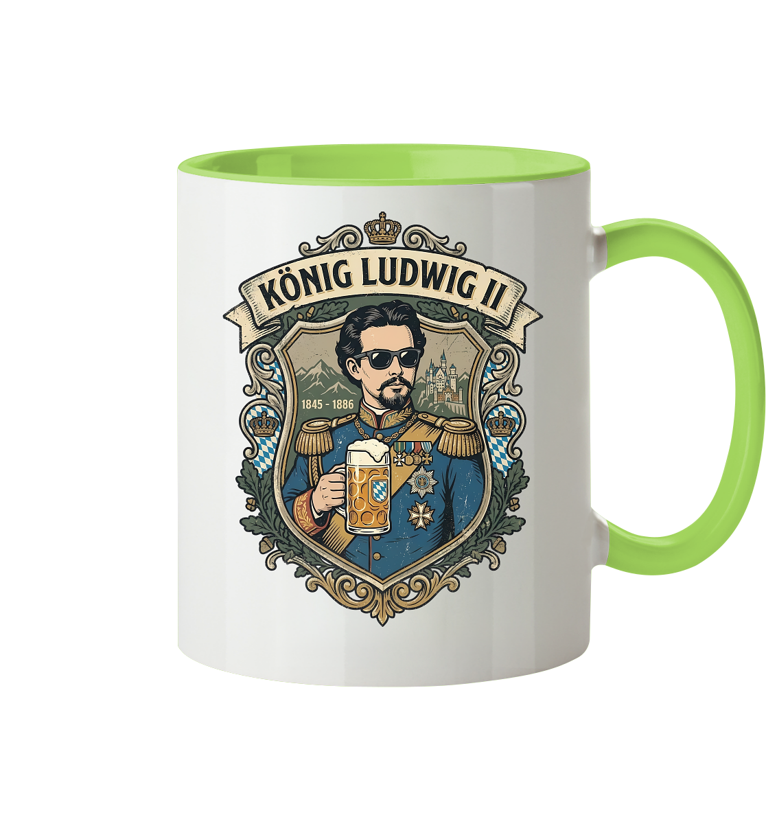 KÖNIG LUDWIG II - Tasse zweifarbig - BayrischerHumor