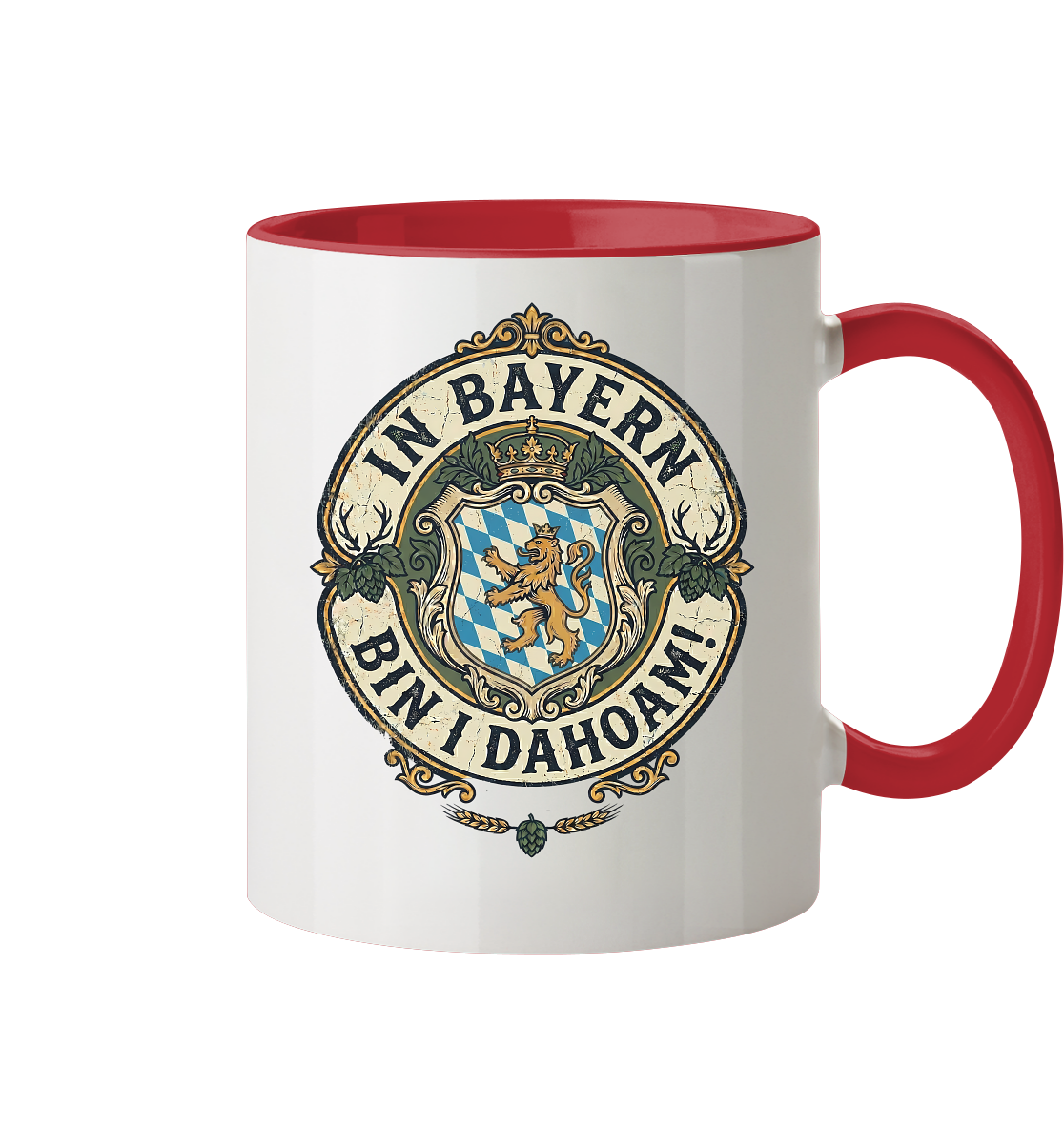 IN BAYERN BIN I DAHOAM! - Tasse zweifarbig - BayrischerHumor