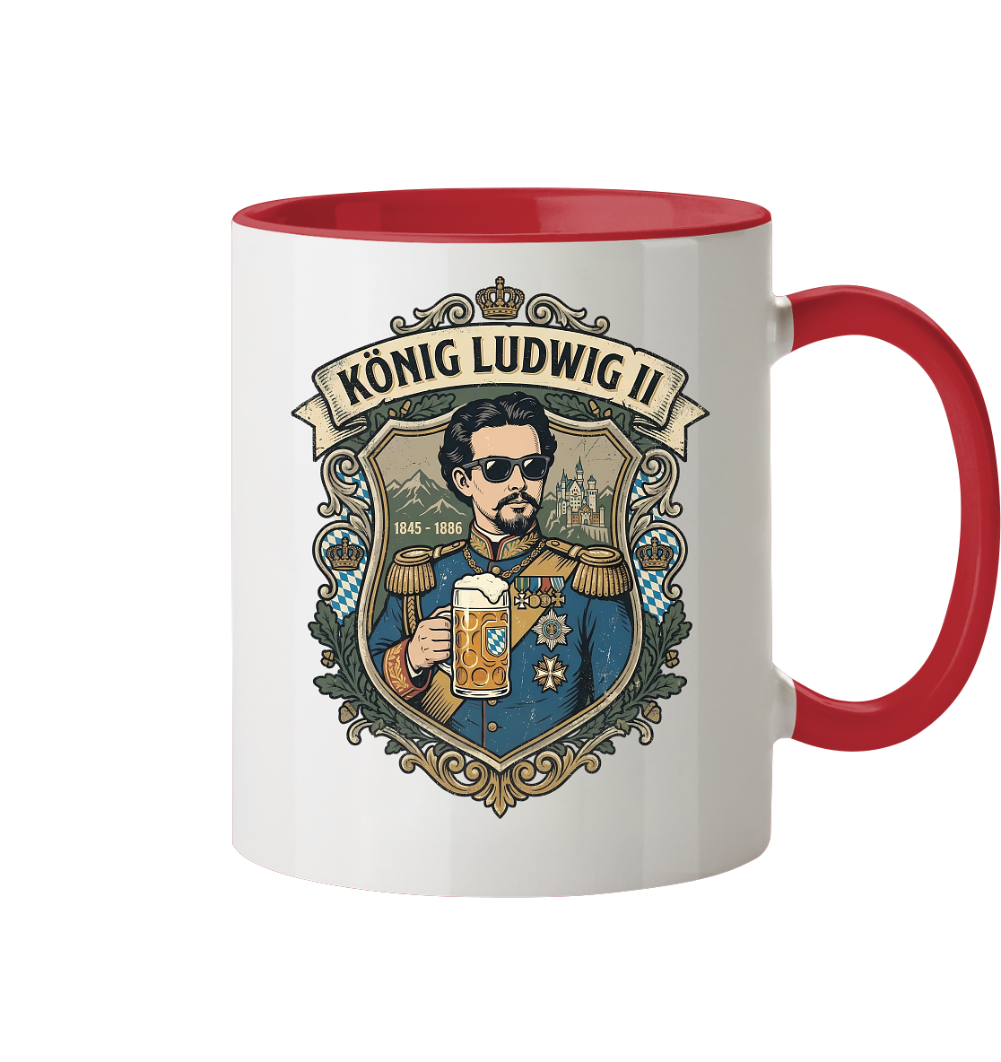 KÖNIG LUDWIG II - Tasse zweifarbig - BayrischerHumor