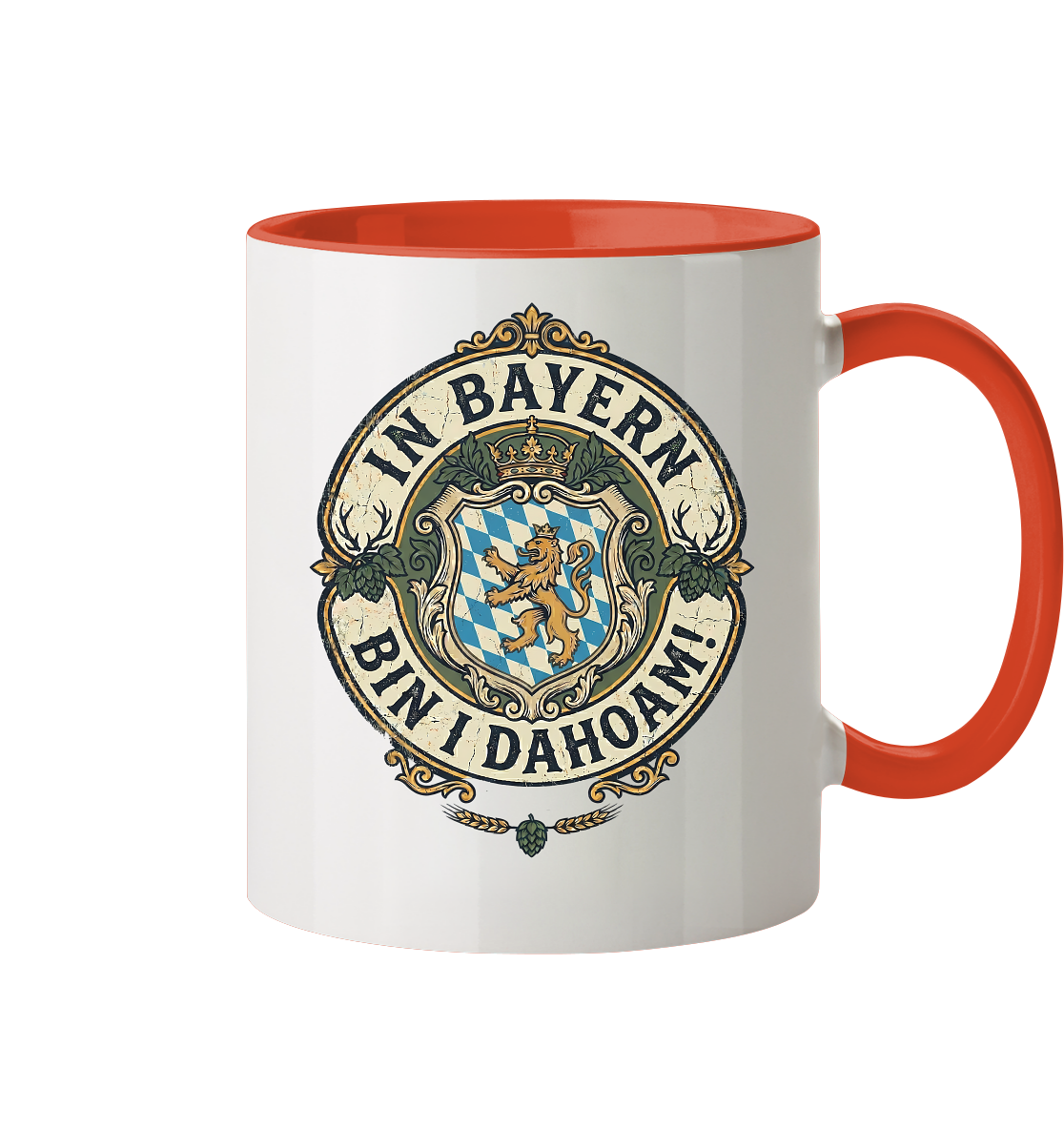 IN BAYERN BIN I DAHOAM! - Tasse zweifarbig - BayrischerHumor