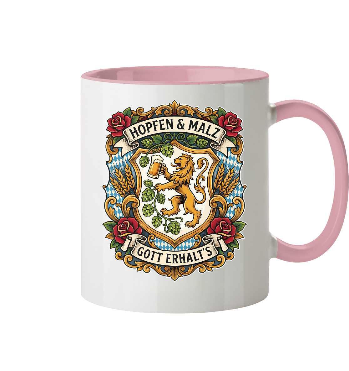 HOPFEN & MALZ - GOTT ERHALT`S - Tasse zweifarbig - BayrischerHumor
