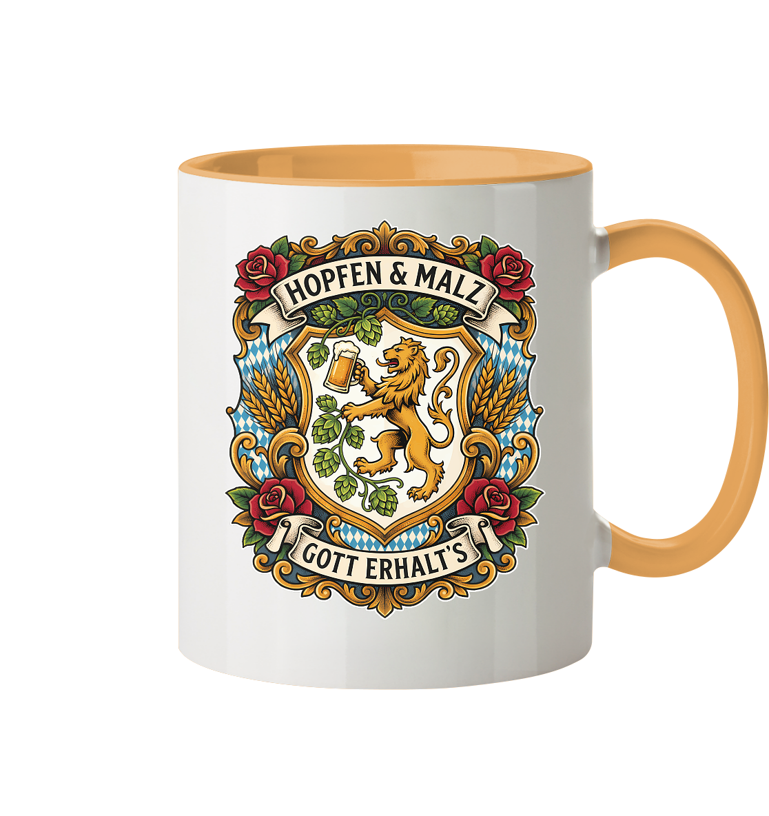 HOPFEN & MALZ - GOTT ERHALT`S - Tasse zweifarbig - BayrischerHumor