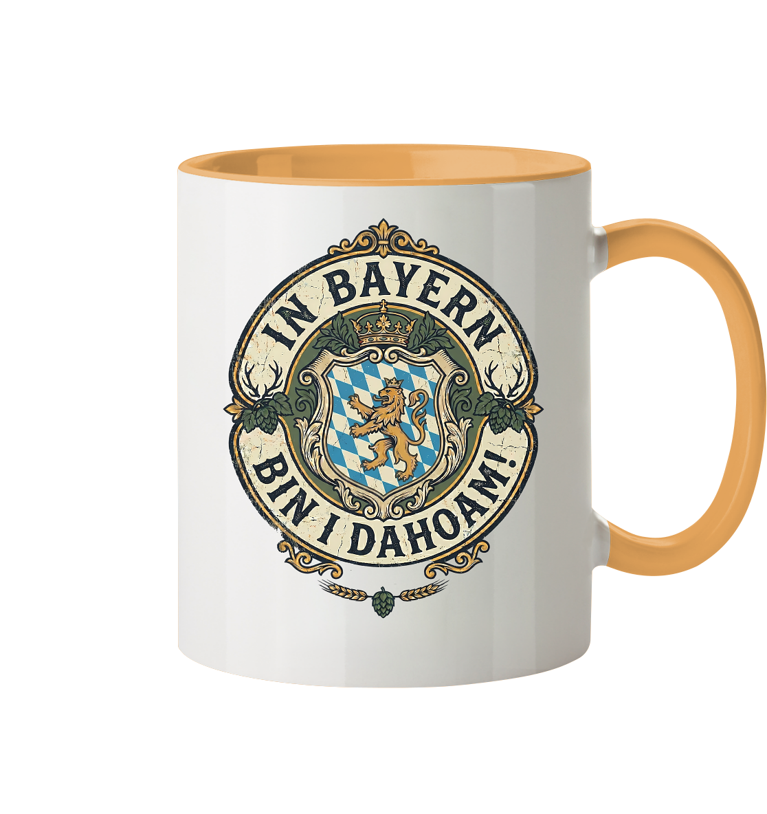 IN BAYERN BIN I DAHOAM! - Tasse zweifarbig - BayrischerHumor