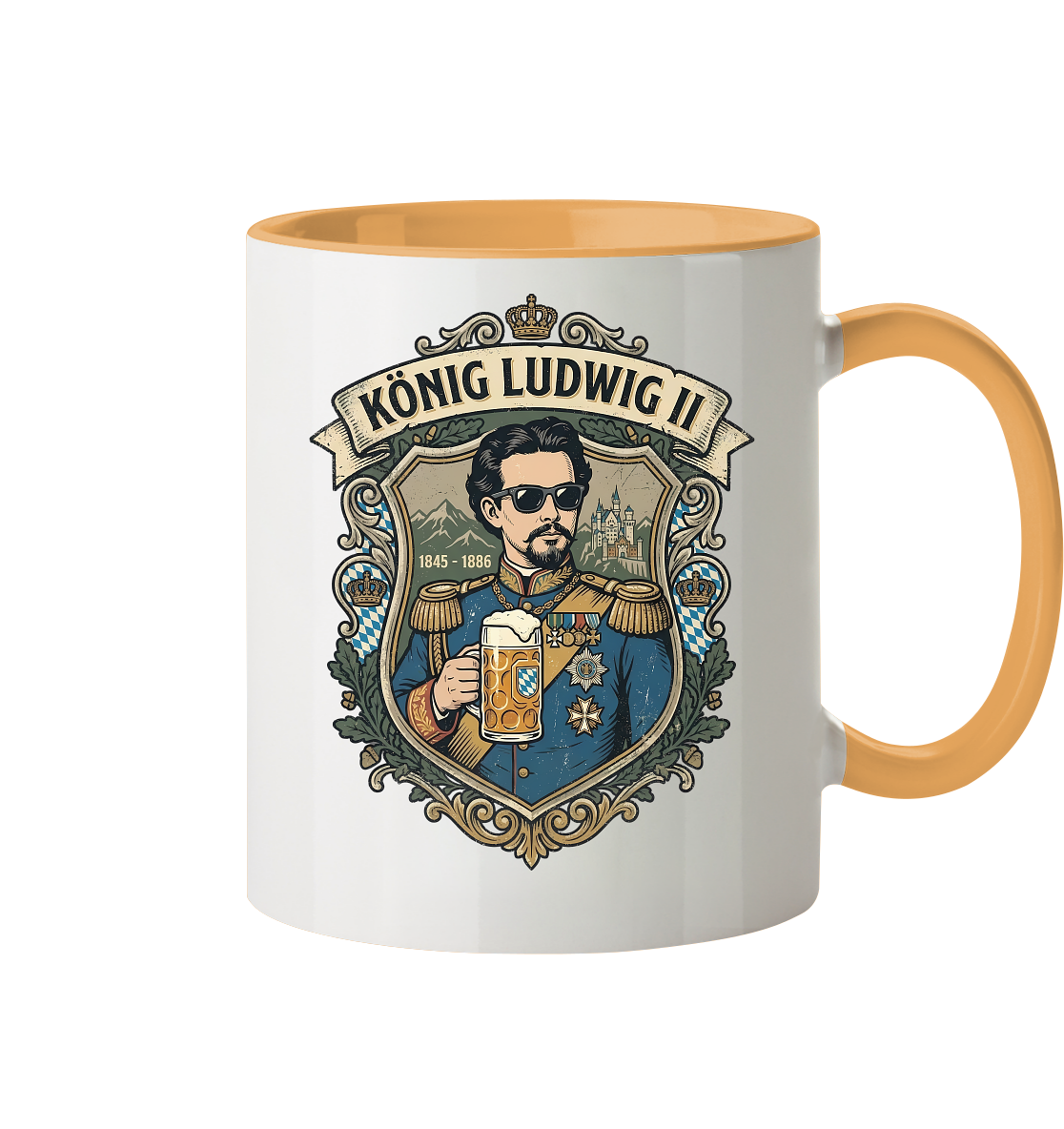 KÖNIG LUDWIG II - Tasse zweifarbig - BayrischerHumor