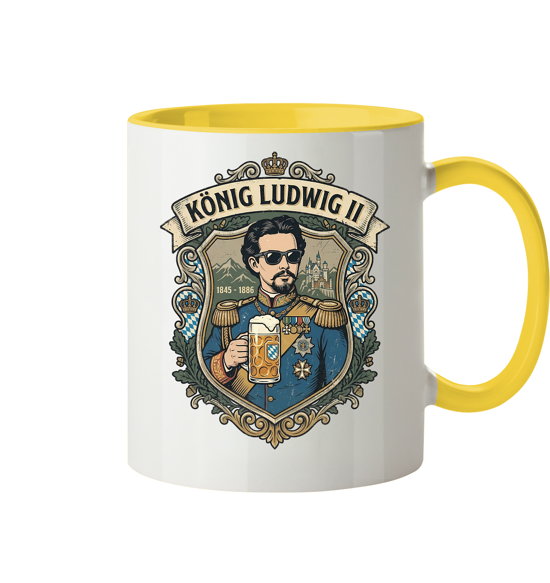 KÖNIG LUDWIG II - Tasse zweifarbig - BayrischerHumor