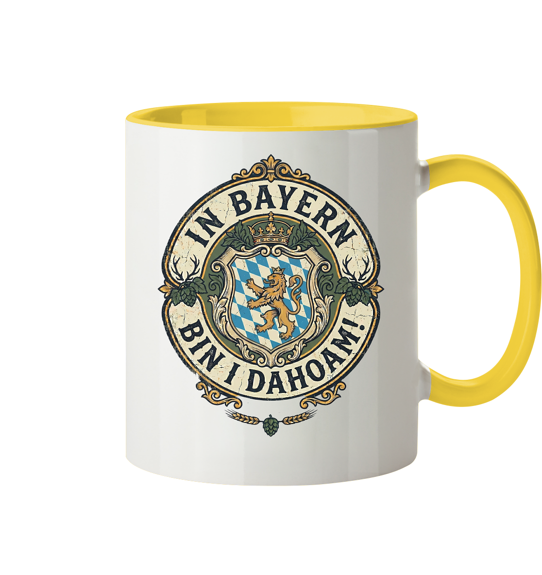 IN BAYERN BIN I DAHOAM! - Tasse zweifarbig - BayrischerHumor