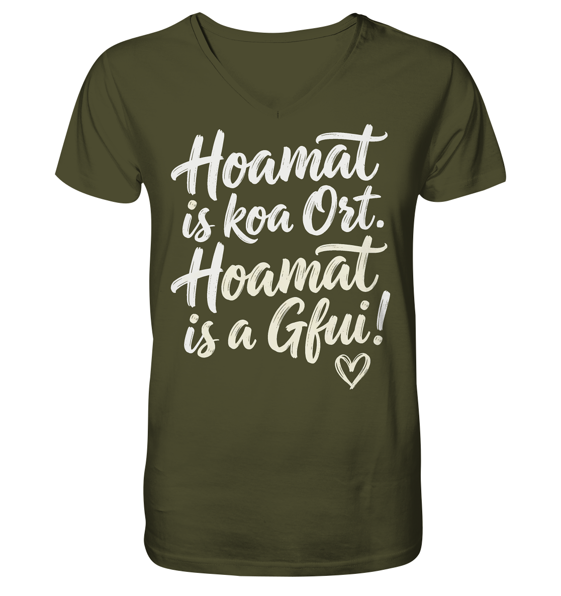 Bayerisches Shirt mit Spruch 'Hoamat is koa Ort. Hoamat is a Gfui!' – Bayrischer Humor & Heimatgefühl