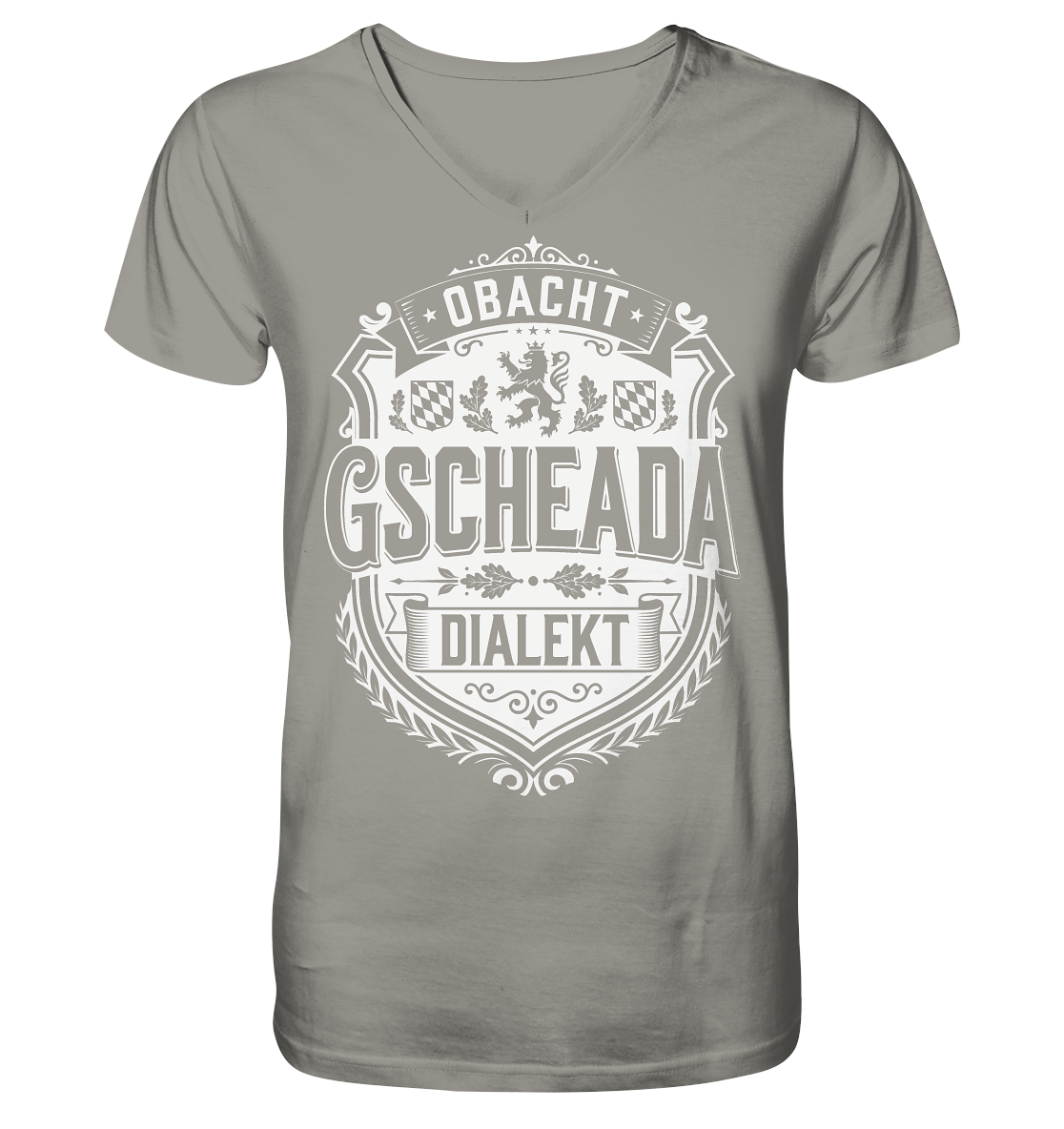 OBACHT GSCHEADA DIALEKT - V-Neck Shirt - BayrischerHumor