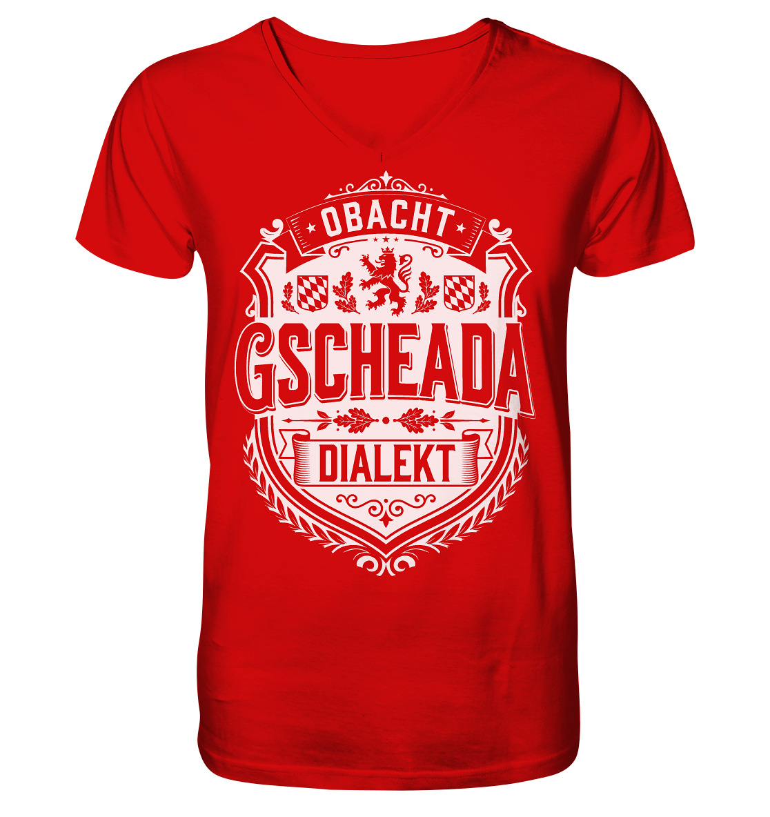 OBACHT GSCHEADA DIALEKT - V-Neck Shirt - BayrischerHumor